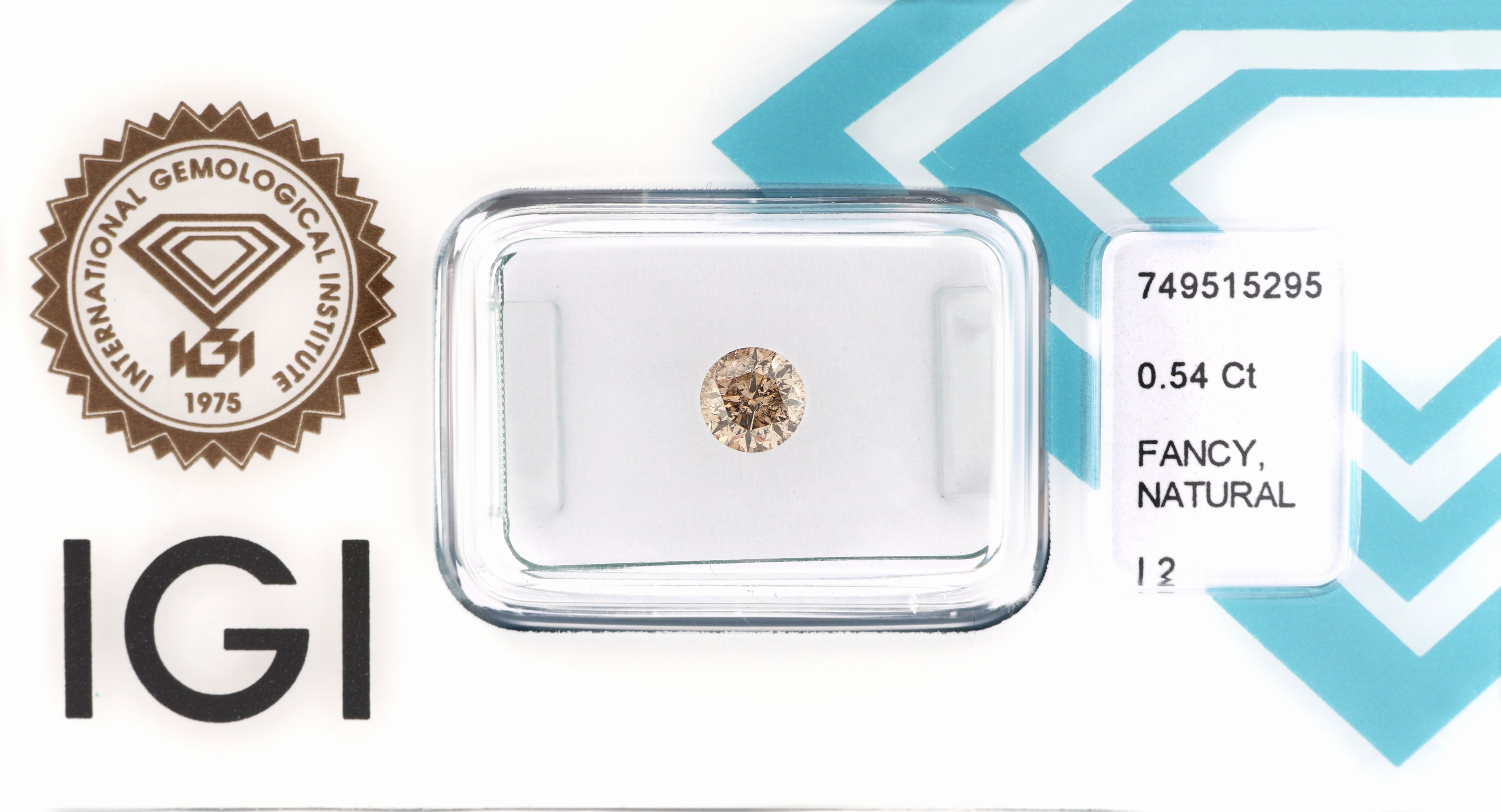 Image 27098765 - Loser Brillant, 0.54 ct Natural Fancy Light Yellowish Brown/p2, eingeschweißt, IGI- ...