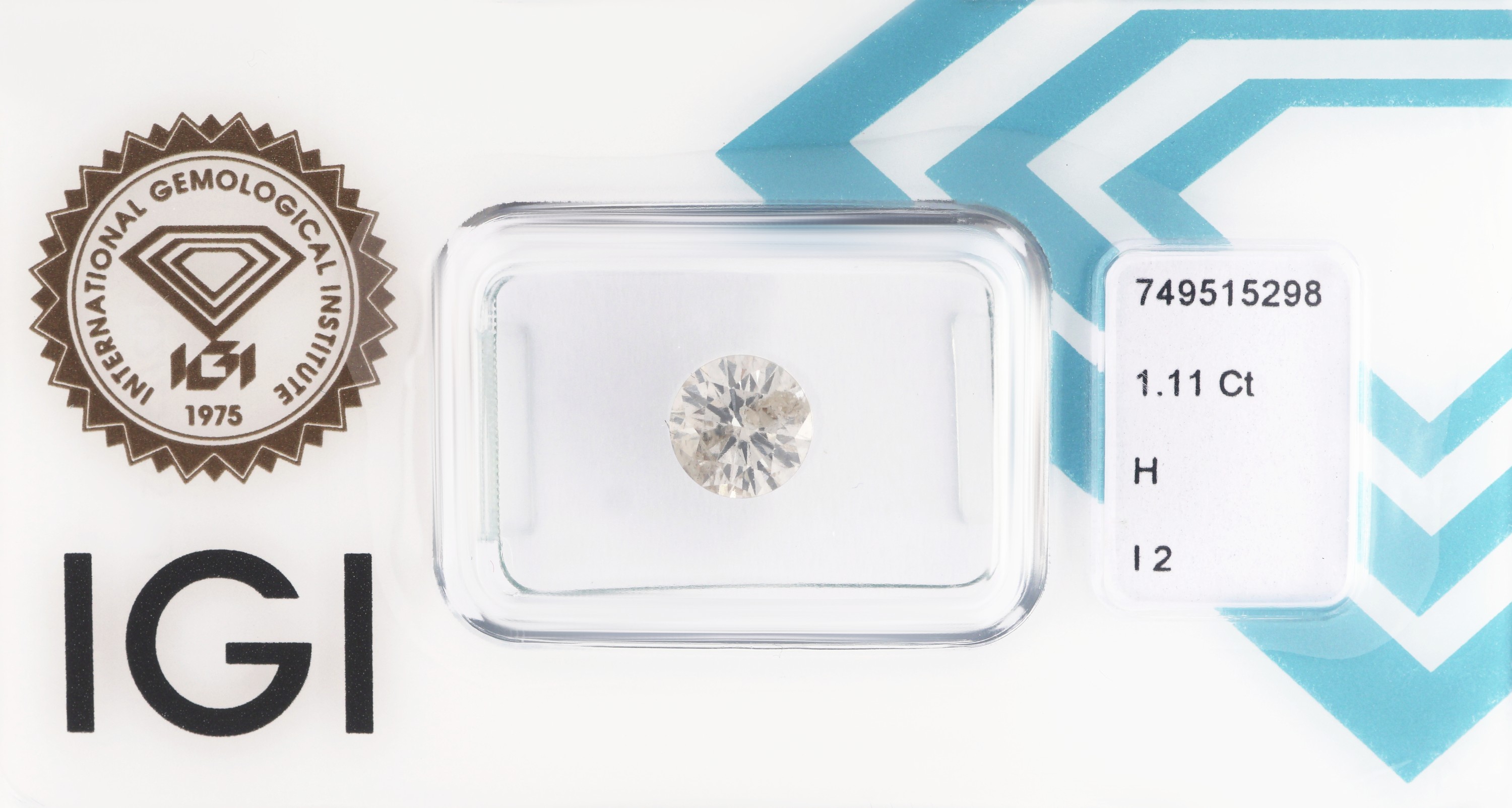 Image 27098768 - Loser Brillant, 1.11 ct Weiß(H)/p2, eingeschweißt, IGI-Expertise anbei Schätzpreis: ...