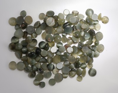27098716a - Lot lose Catseye Alexandrite, zus. ca. 23.94 ct, runde Cabochons in versch. Größen, ...