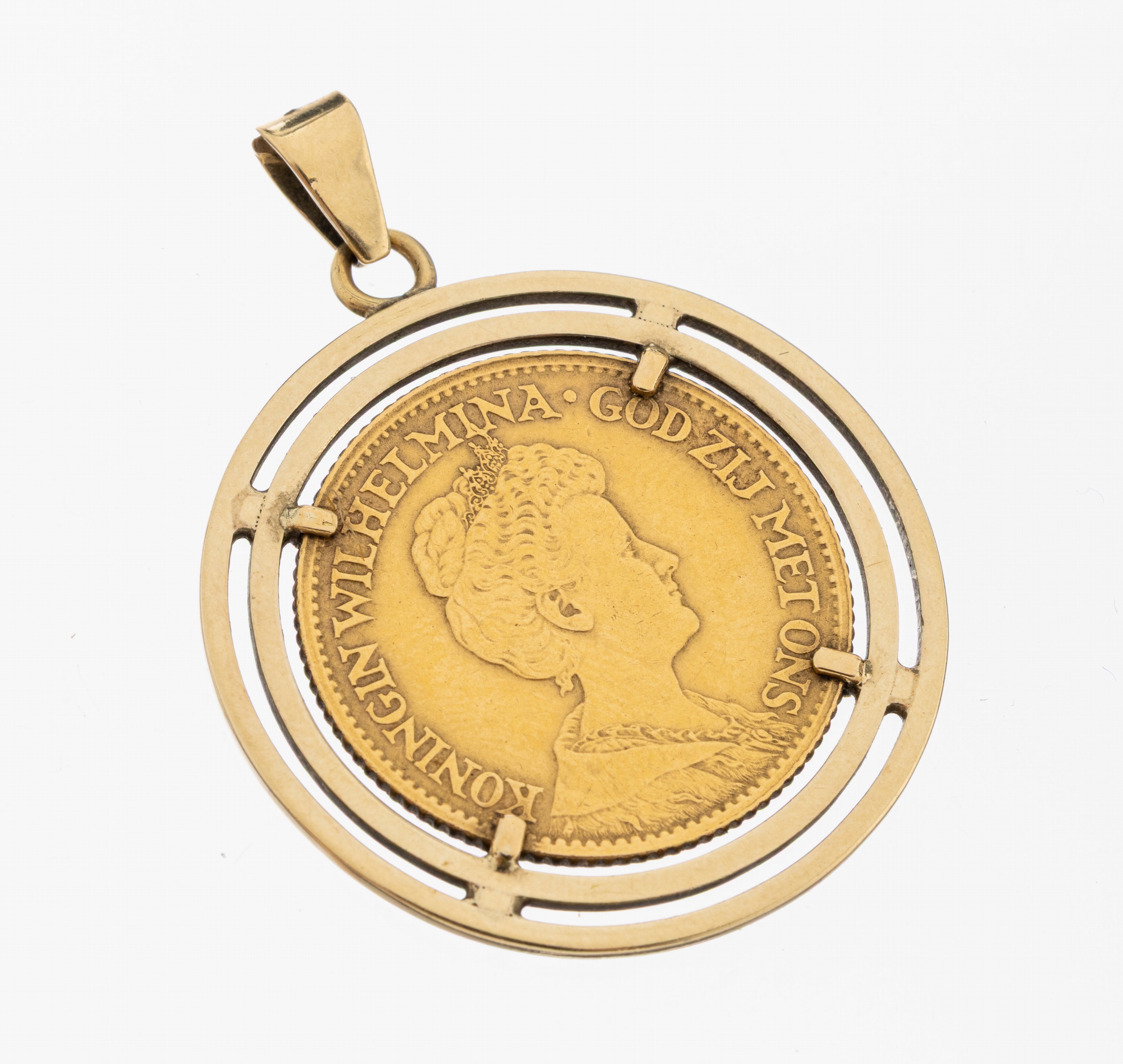Image 27098983 - 14 kt Gold Münz-Anhänger, GG 585/000, lose gefasste Goldmünze, 10 Gulden, ...