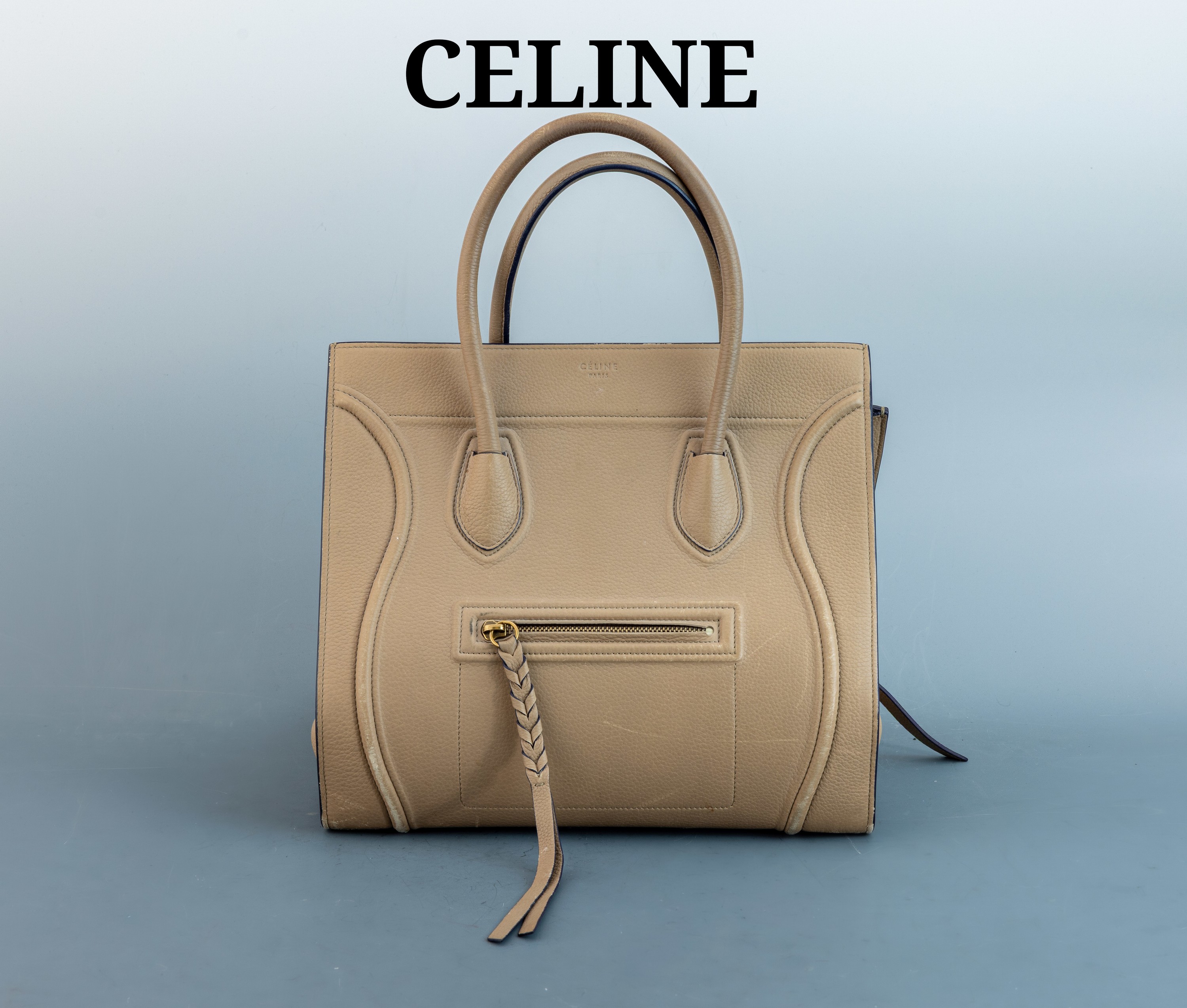 Image 27099135 - CELINE Tasche, Luggage Phantom Medium, Leder in light taupe, 2 Tragehenkel, außen ...