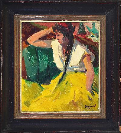 27099257k - Willibald Demmel, 1914 München-1989 Gstadt am Chiemsee, spanisches Mädchen, verso so ...