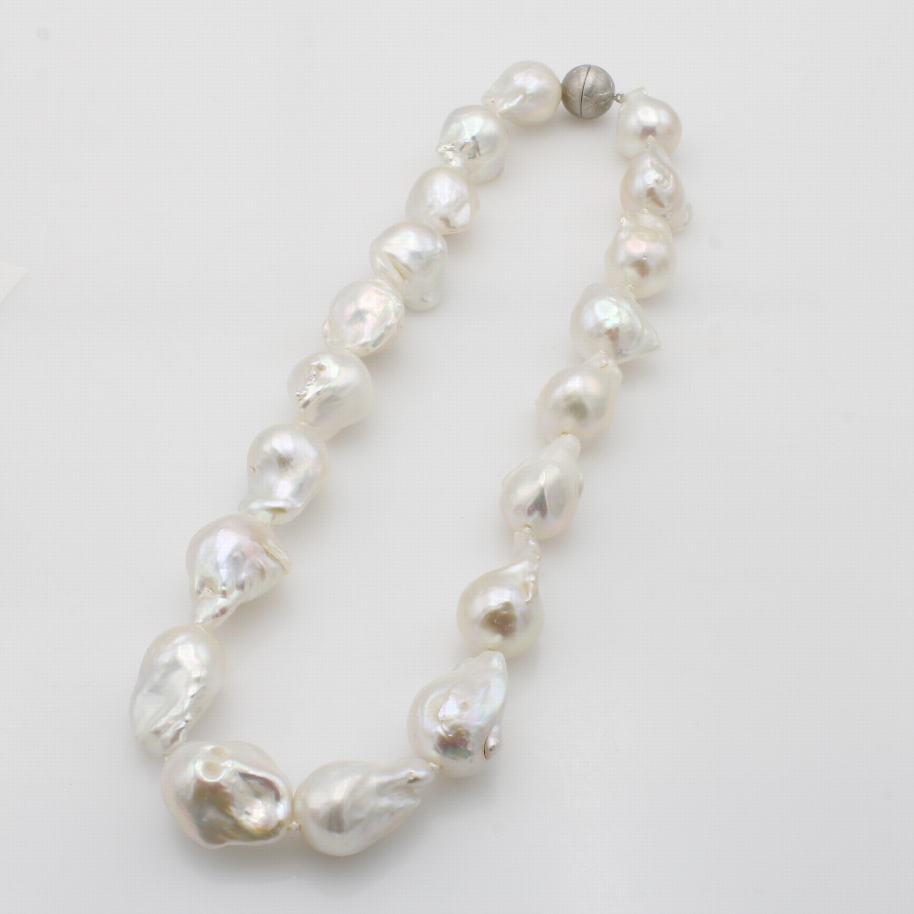 Image 27099377 - Süßwasserzuchtperlenkette, Magnetschl. 925erSilber, barocke ´Monsterperlen´, L. ca. 43 ...