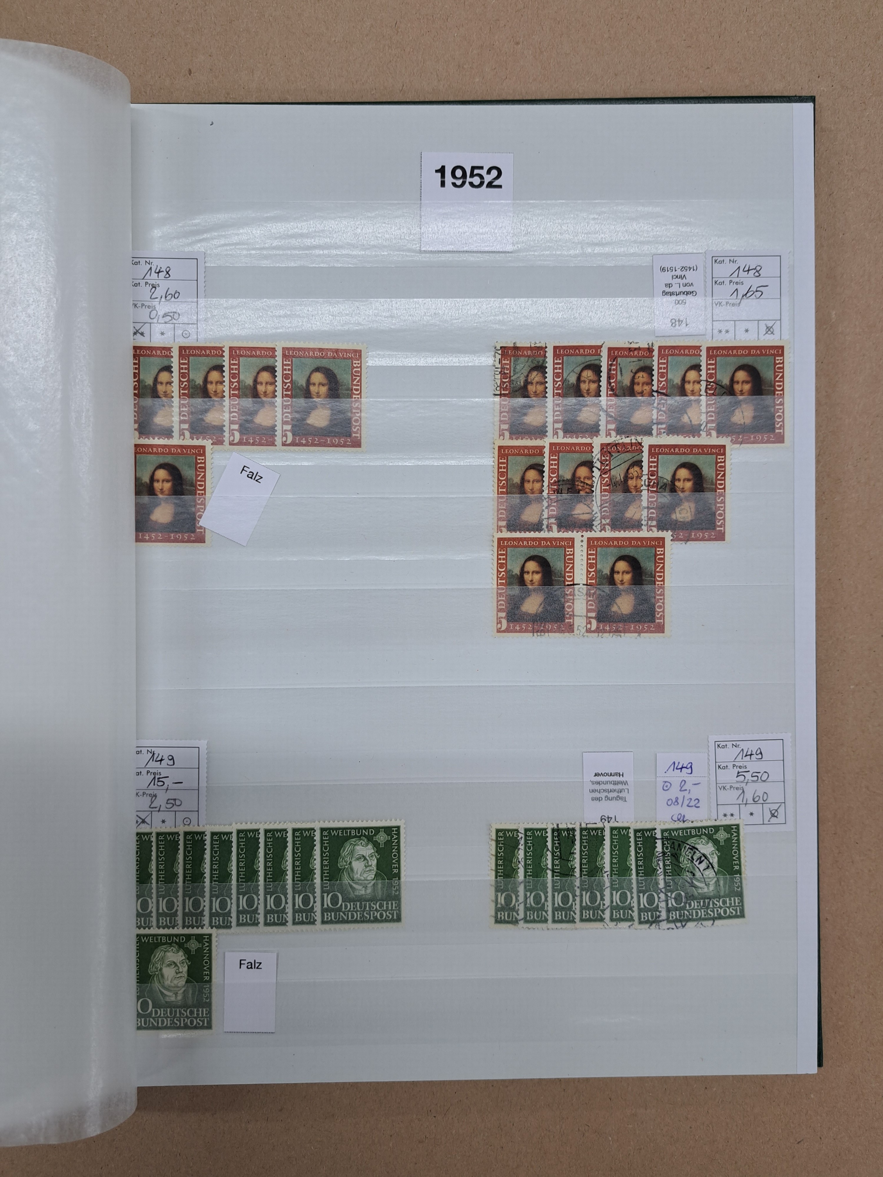 Detail b: Briefmarkenalbum, Bund, überwiegend postfrisch, mit Doubletten