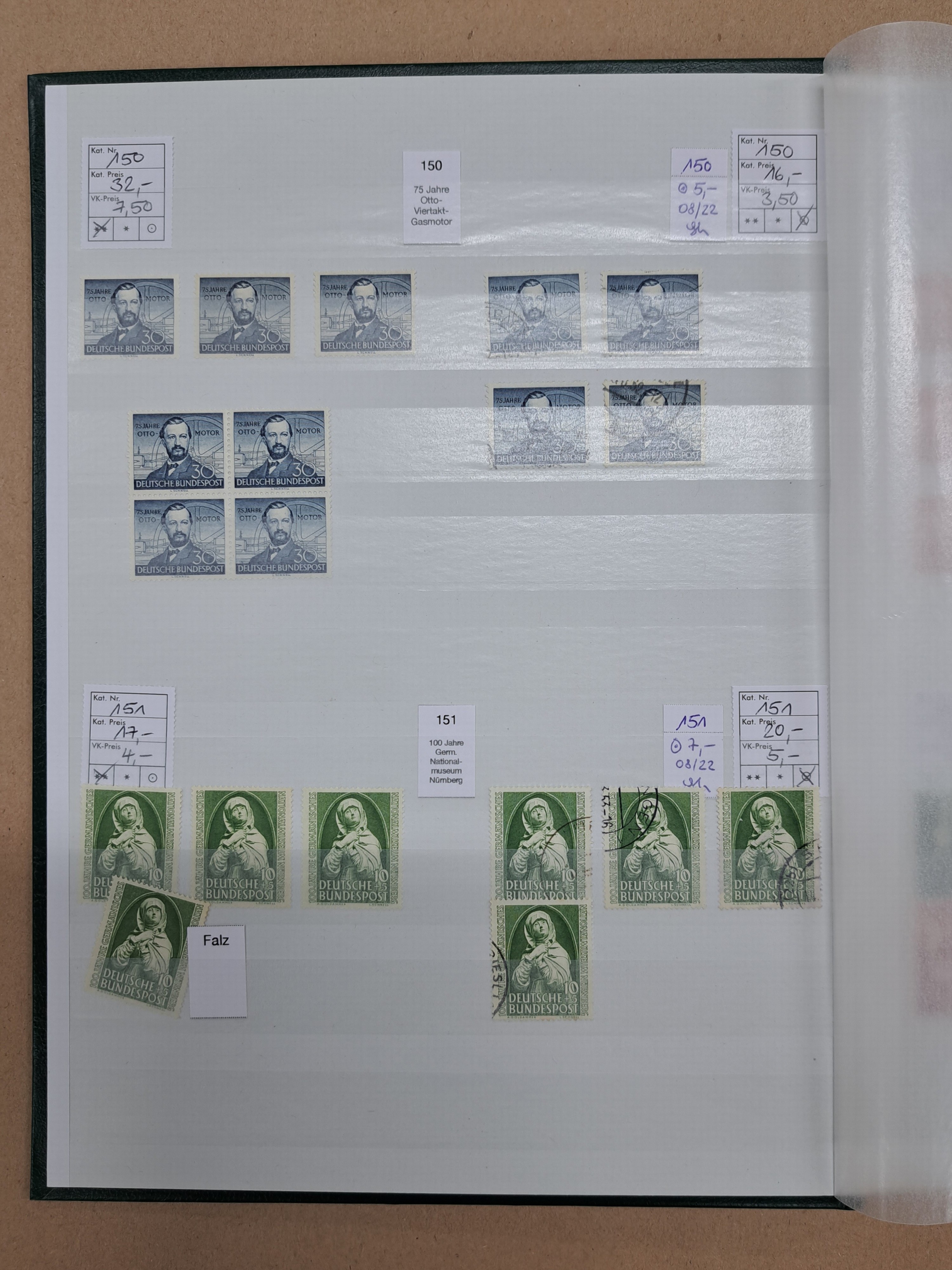 Detail c: Briefmarkenalbum, Bund, überwiegend postfrisch, mit Doubletten