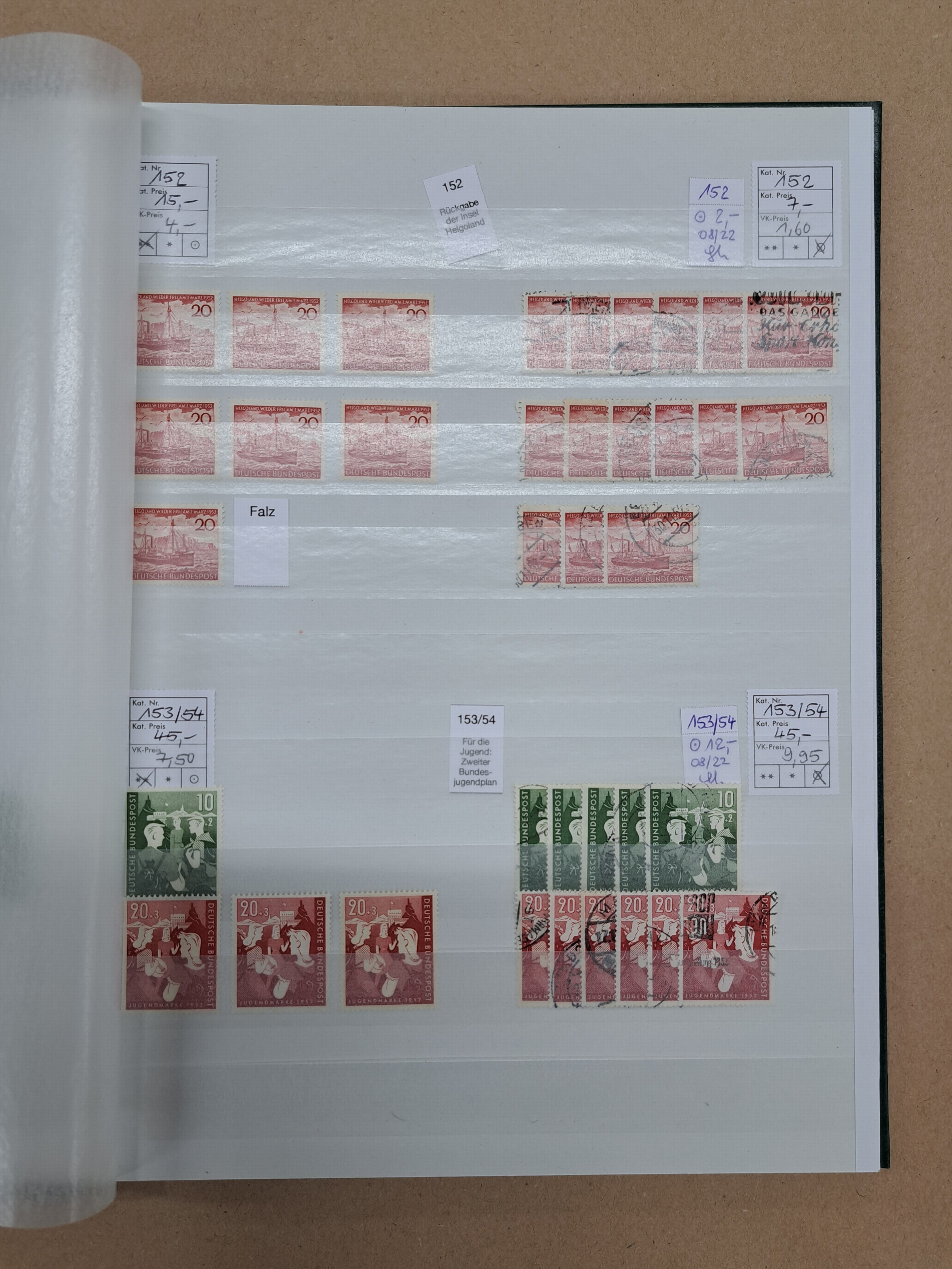 Detail d: Briefmarkenalbum, Bund, überwiegend postfrisch, mit Doubletten