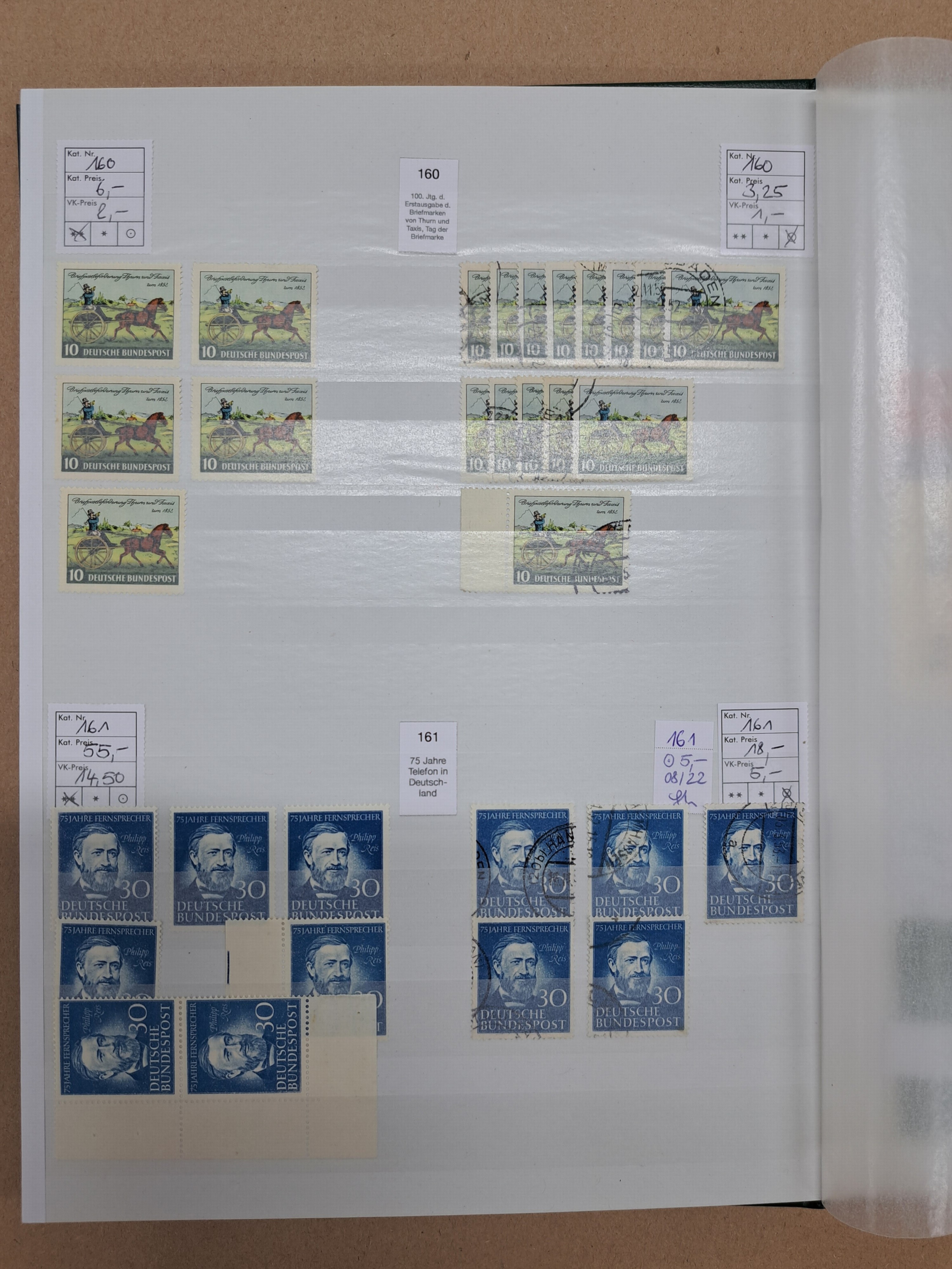 Detail g: Briefmarkenalbum, Bund, überwiegend postfrisch, mit Doubletten