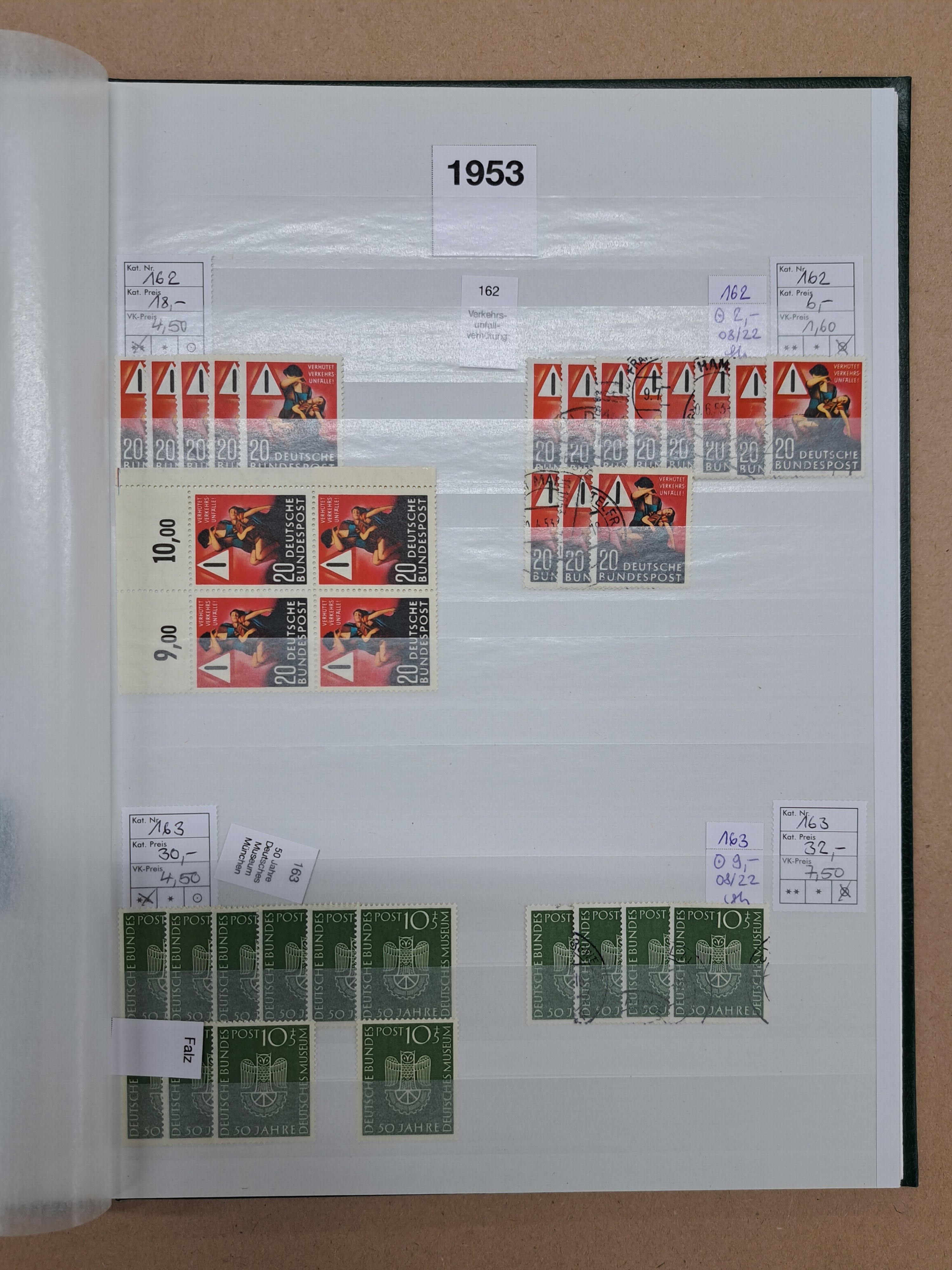 Detail h: Briefmarkenalbum, Bund, überwiegend postfrisch, mit Doubletten