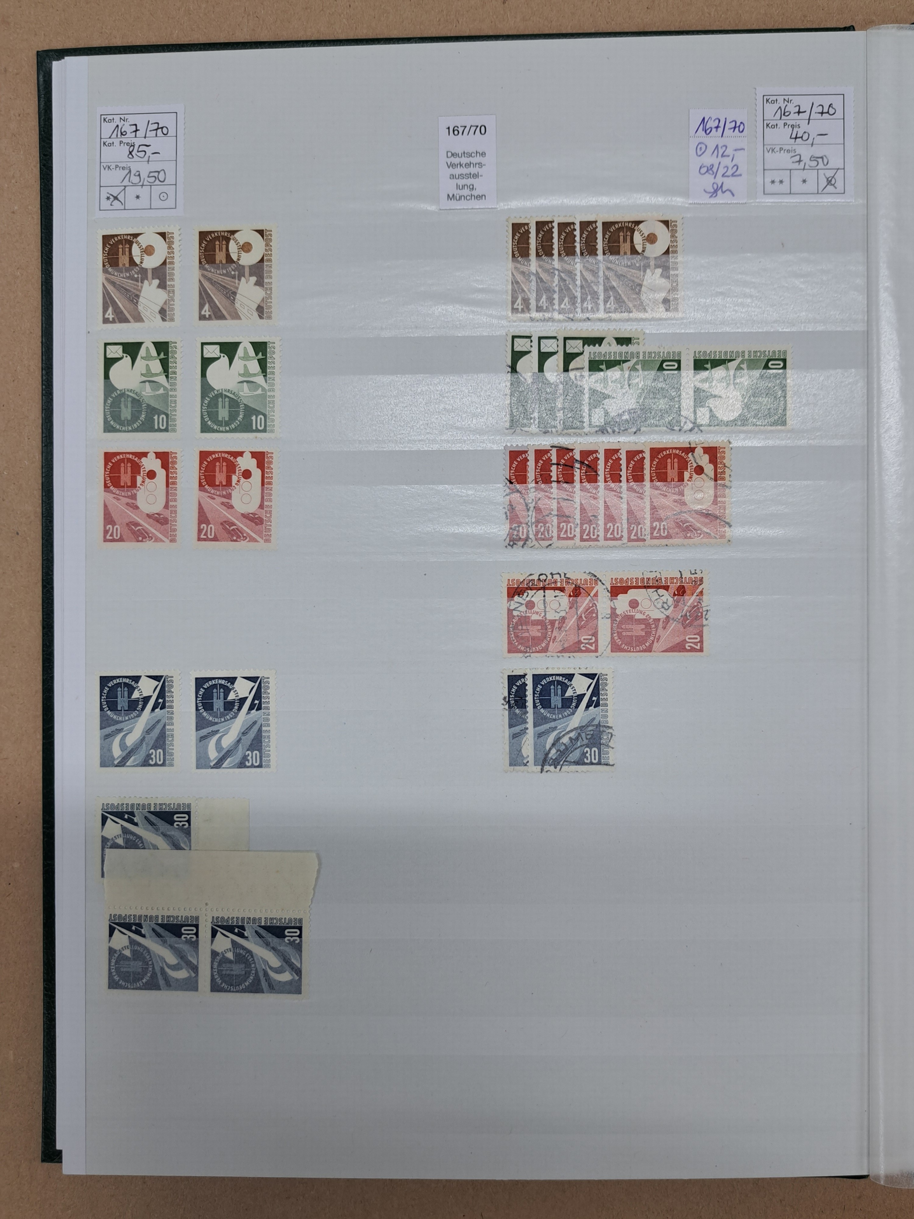 Detail k: Briefmarkenalbum, Bund, überwiegend postfrisch, mit Doubletten