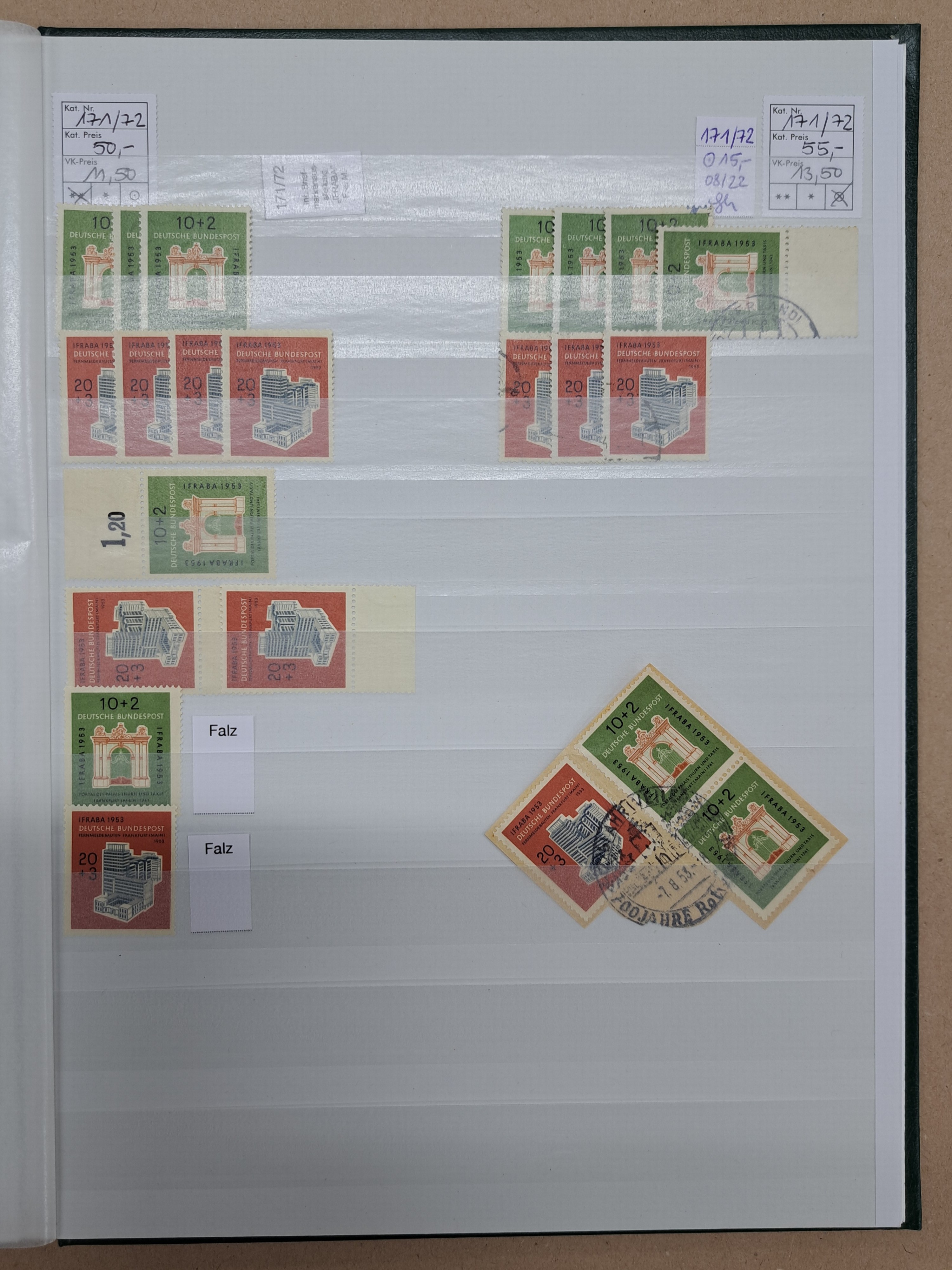 Detail l: Briefmarkenalbum, Bund, überwiegend postfrisch, mit Doubletten