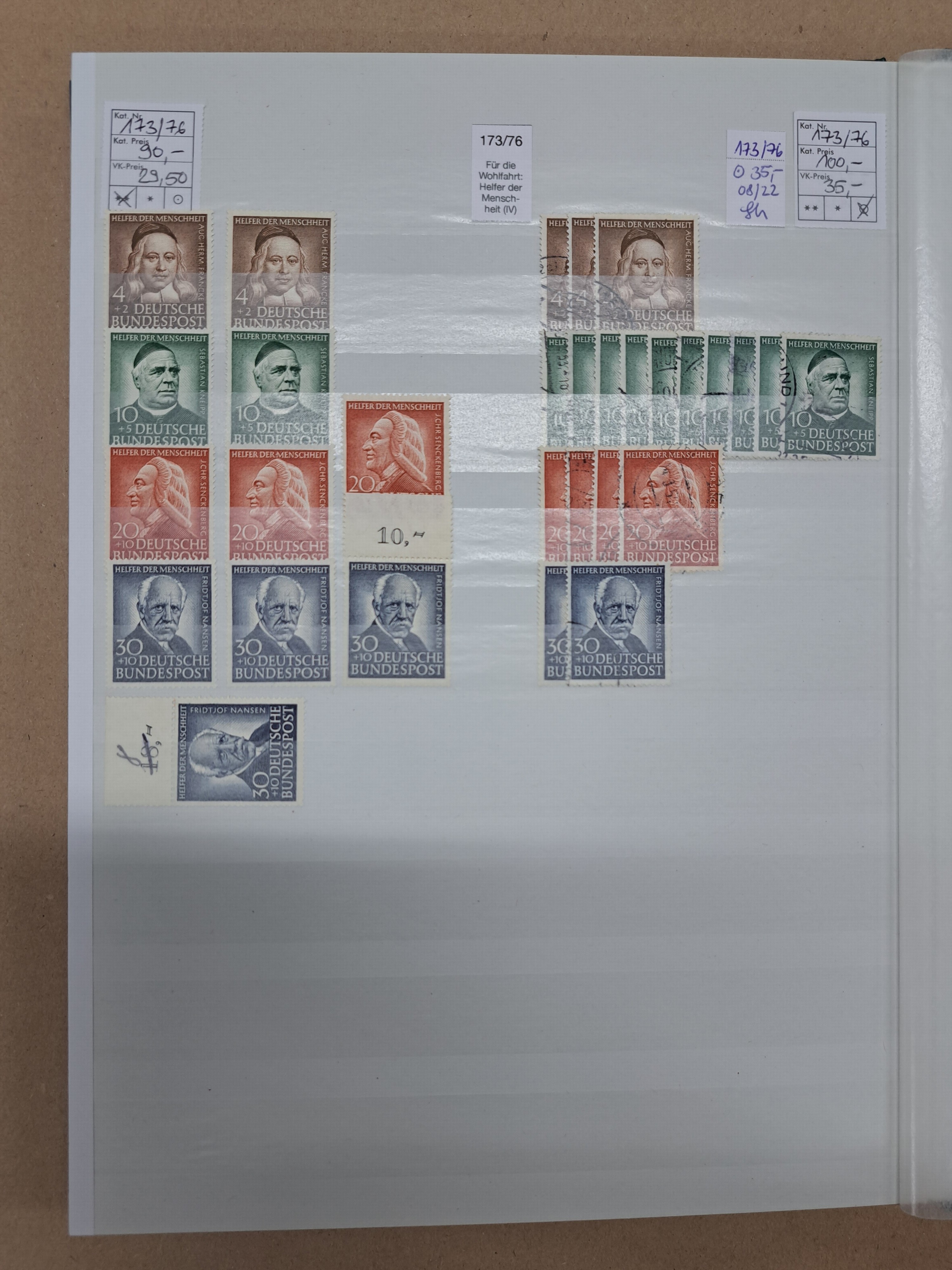 Detail m: Briefmarkenalbum, Bund, überwiegend postfrisch, mit Doubletten