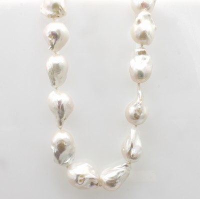 27099377a - Süßwasserzuchtperlenkette, Magnetschl. 925erSilber, barocke ´Monsterperlen´, L. ca. 43 ...