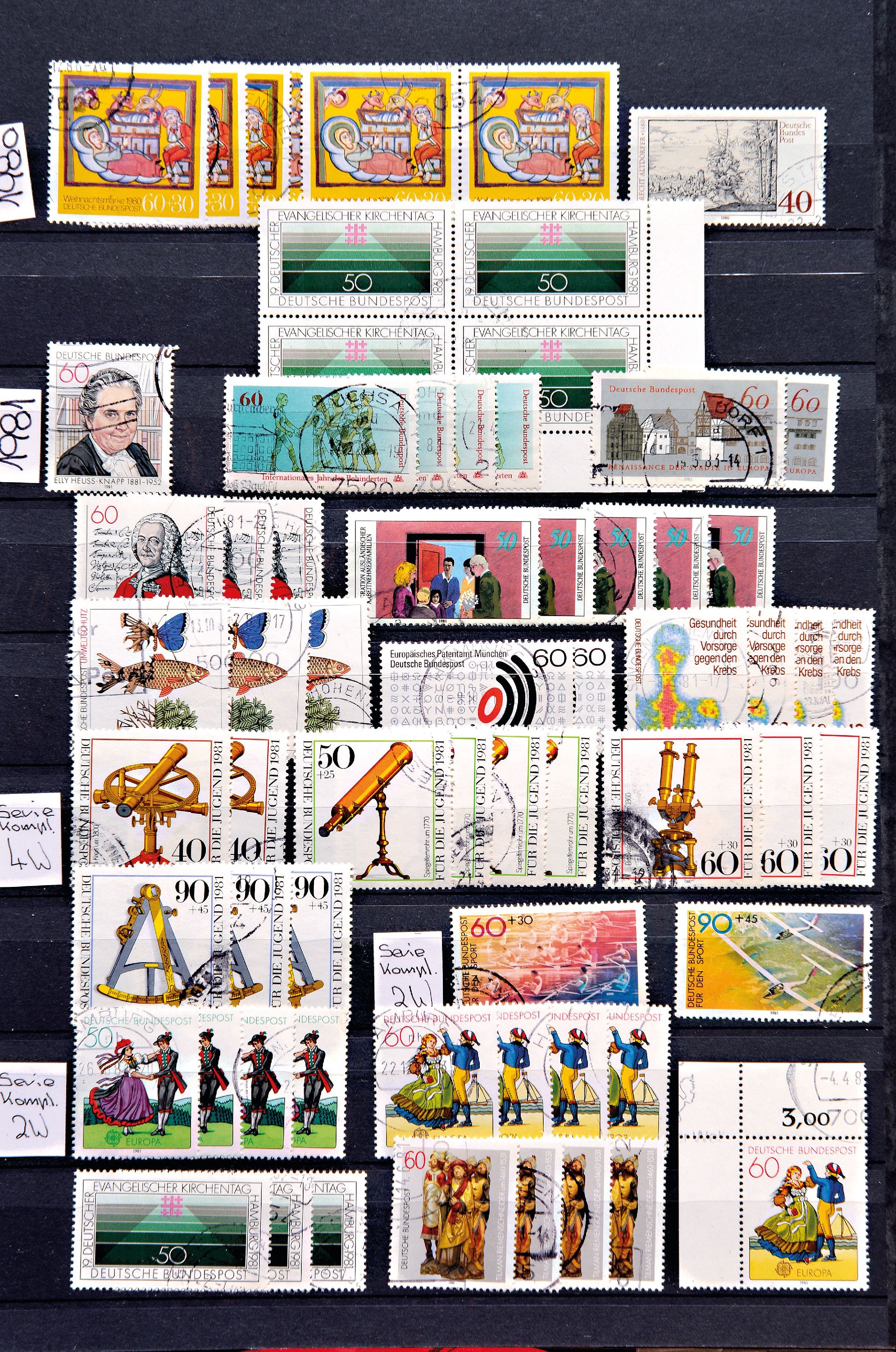 Image 27099412 - Briefmarkensammlung, Bund Doubletten, postfrisch und gestempelt, 31 Alben, u.a. 3x Heus ...