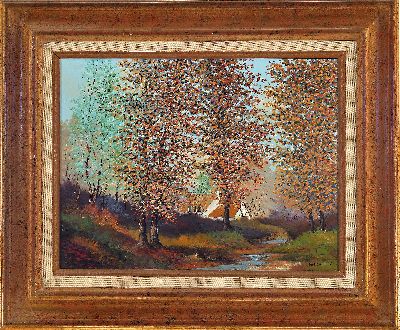 27099415k - Serge Montaudon, französischer Künstler des frühen 20. Jh., Herbstliche Landschaft ...
