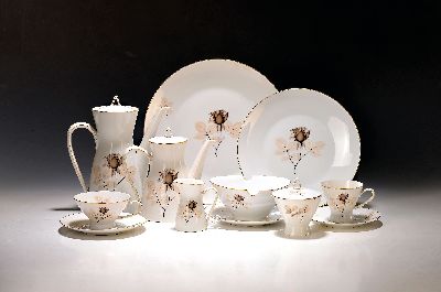 Image Kaffee-, Tee- und Speiseservice, Rosenthal, Form 2000, Dekor Black Rose Schattenrose, ...