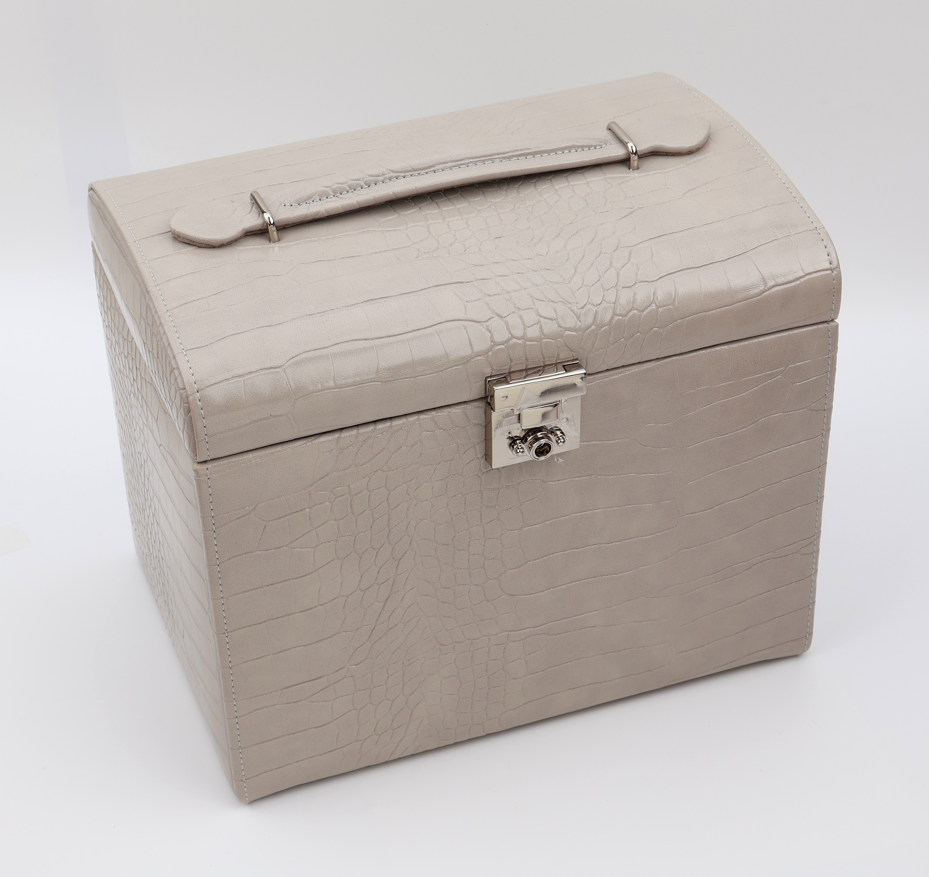 Image 27099988 - Hellgrauer Schmuckkoffer in Kroko-Optik, Limited Edition, Feinsynthetik, 5 Fächer und ...