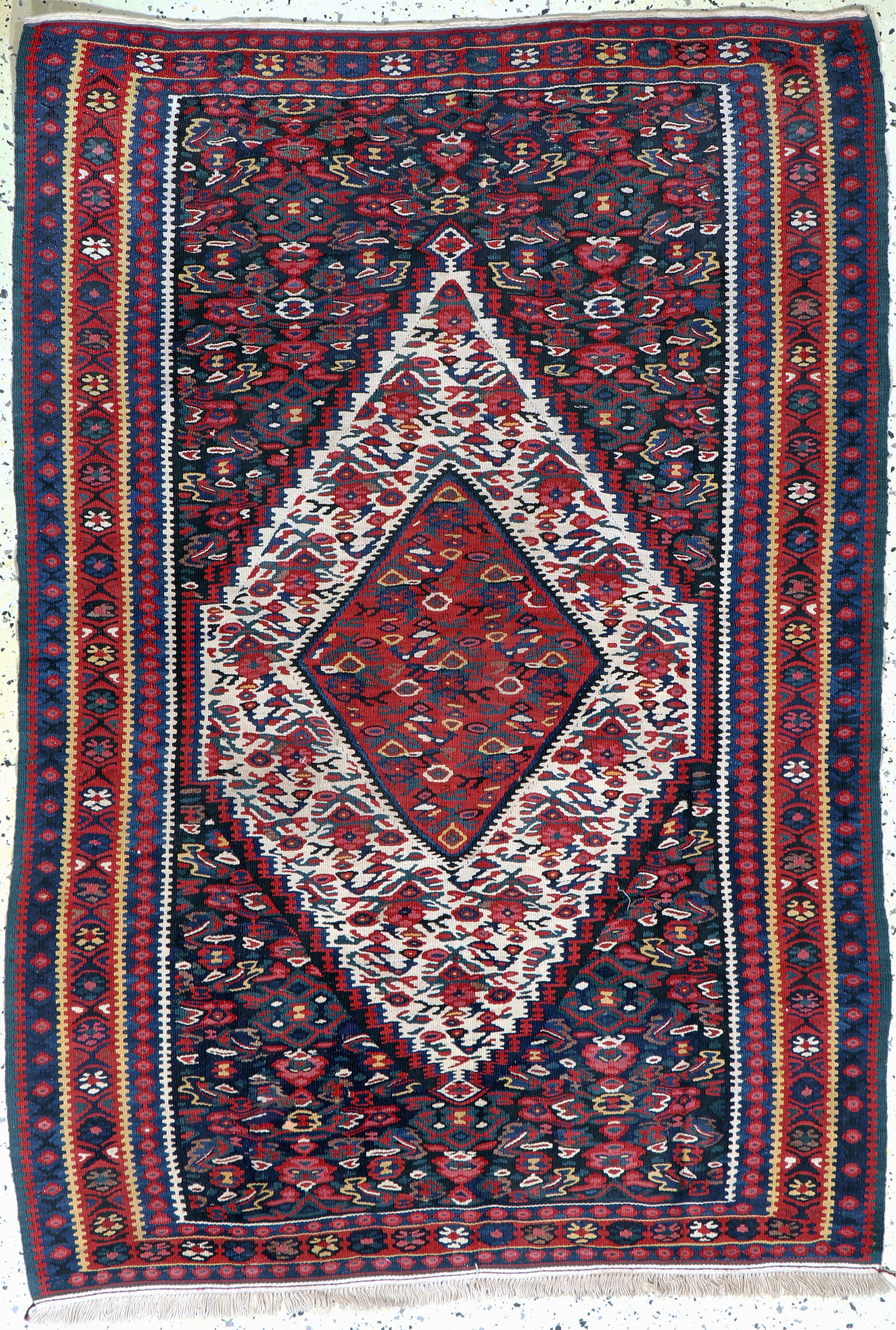 Image 27100854 - Senneh Kelim, Persien, Mitte 20.Jhd., Wolleauf Baumwolle, ca. 150 x 104 cm, EHZ: 2 ...