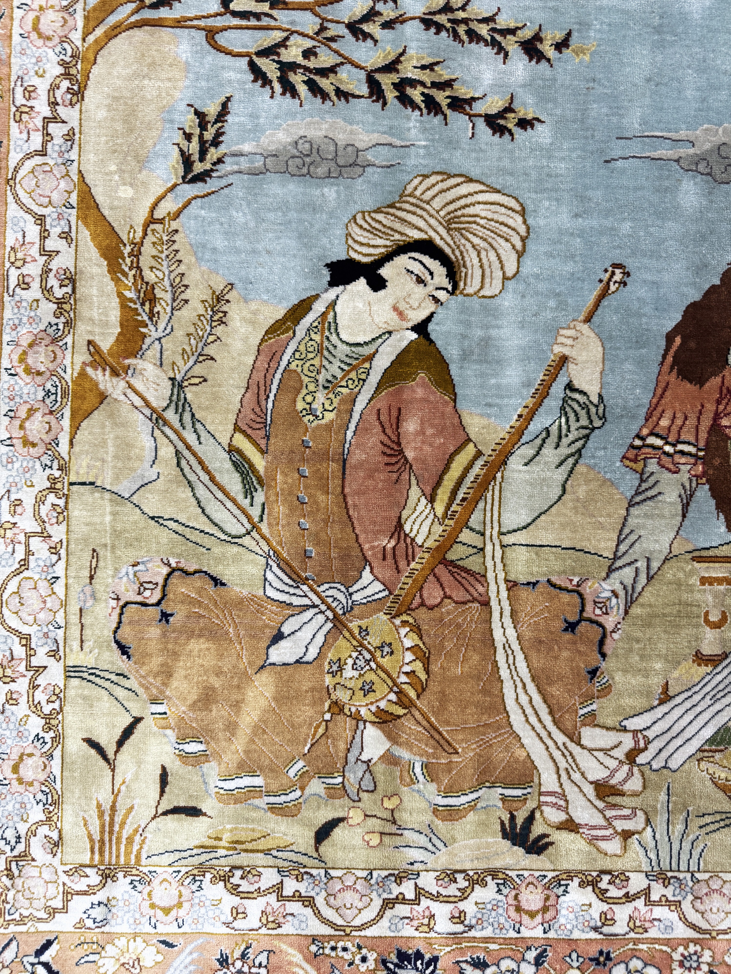 Detail d: Ghom Seide fein signiert, Persien, Ende 20.Jhd, reine Naturseide, ca. 147 x 98 cm, ca.1,0 Mio. Kn/qm, EHZ: 2