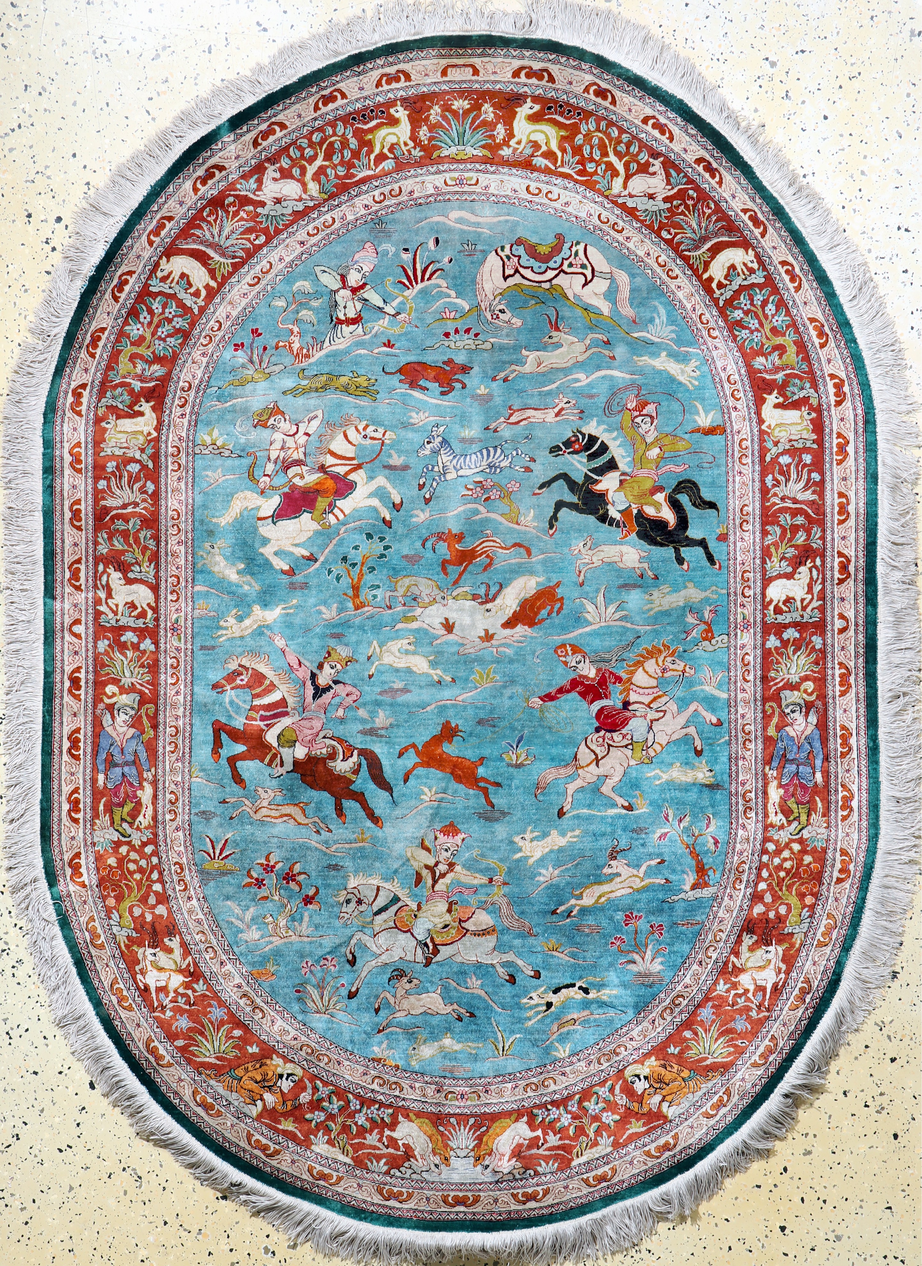 Image 27100870 - Ghom Seide fein, Persien, Ende 20.Jhd, reine Naturseide, ca. 196 x 137 cm, EHZ: 2 ...