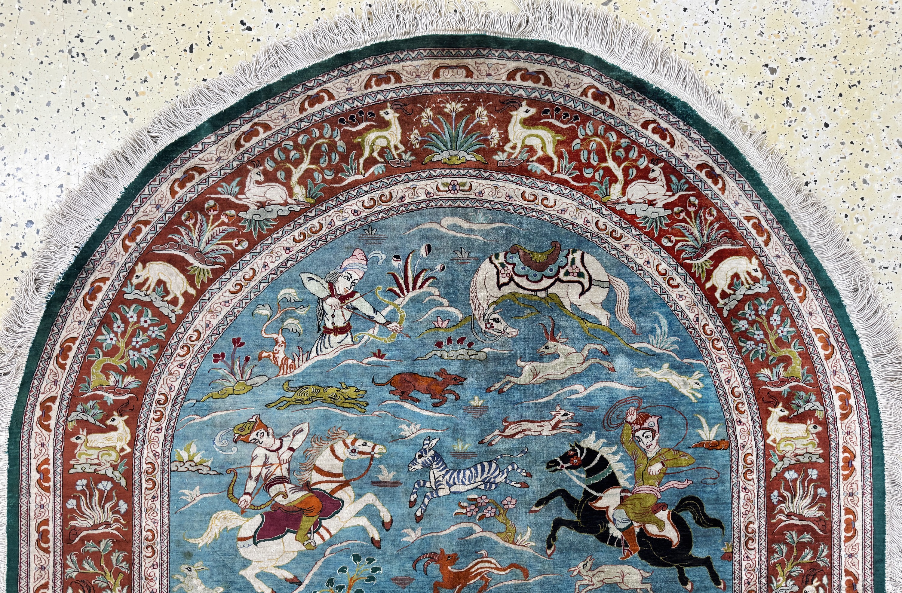 Detail a: Ghom Seide fein, Persien, Ende 20.Jhd, reine Naturseide, ca. 196 x 137 cm, EHZ: 2