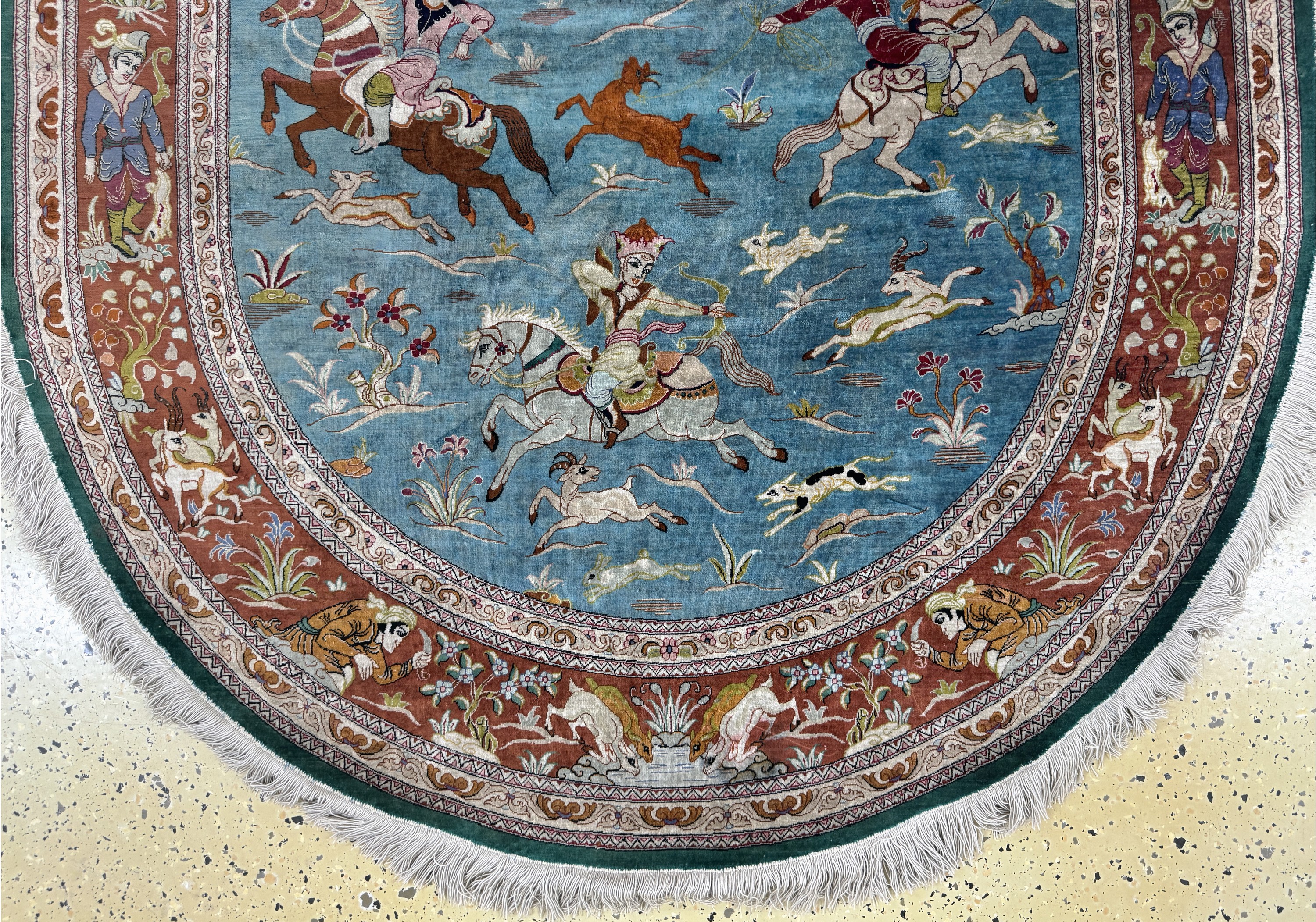 Detail b: Ghom Seide fein, Persien, Ende 20.Jhd, reine Naturseide, ca. 196 x 137 cm, EHZ: 2