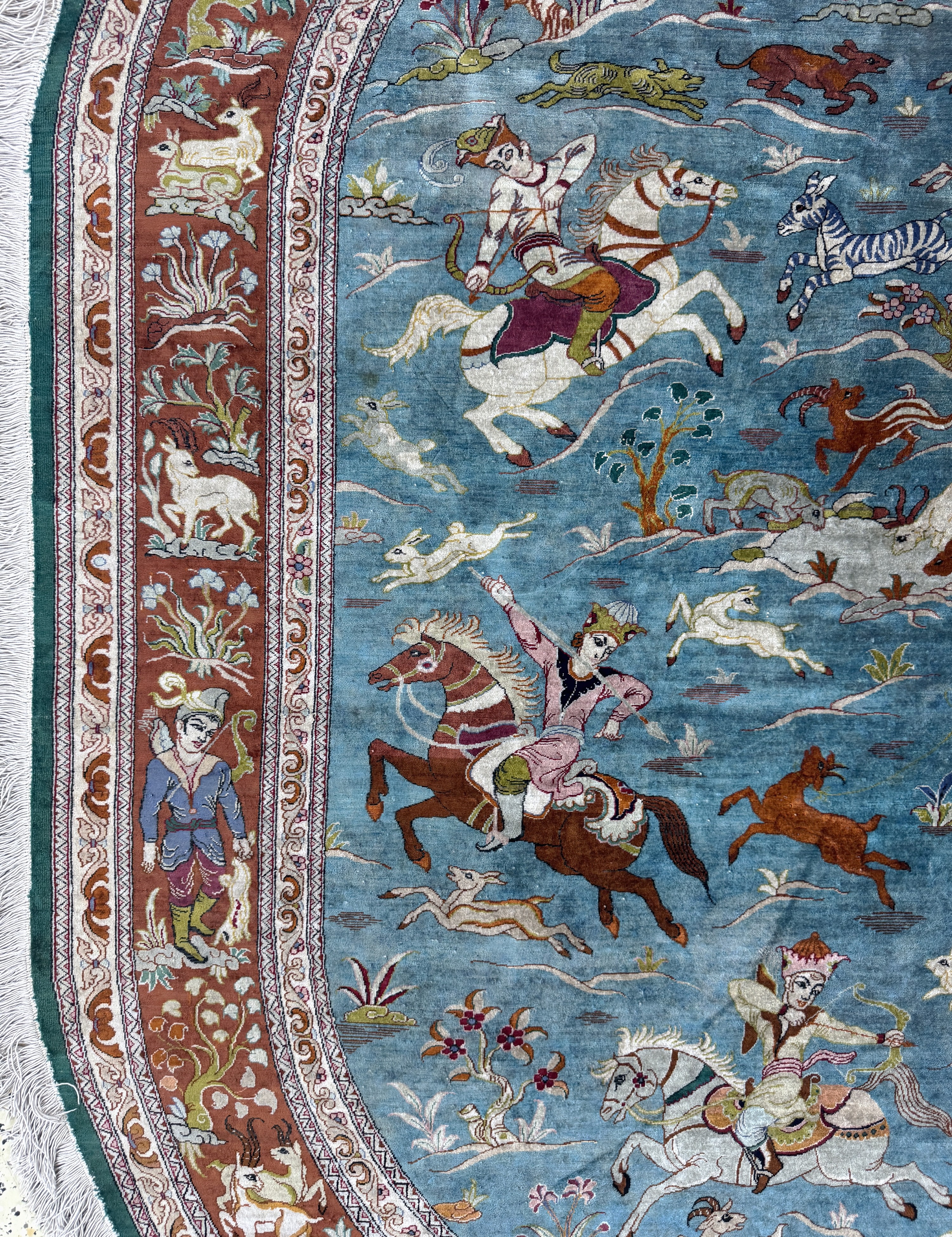 Detail e: Ghom Seide fein, Persien, Ende 20.Jhd, reine Naturseide, ca. 196 x 137 cm, EHZ: 2
