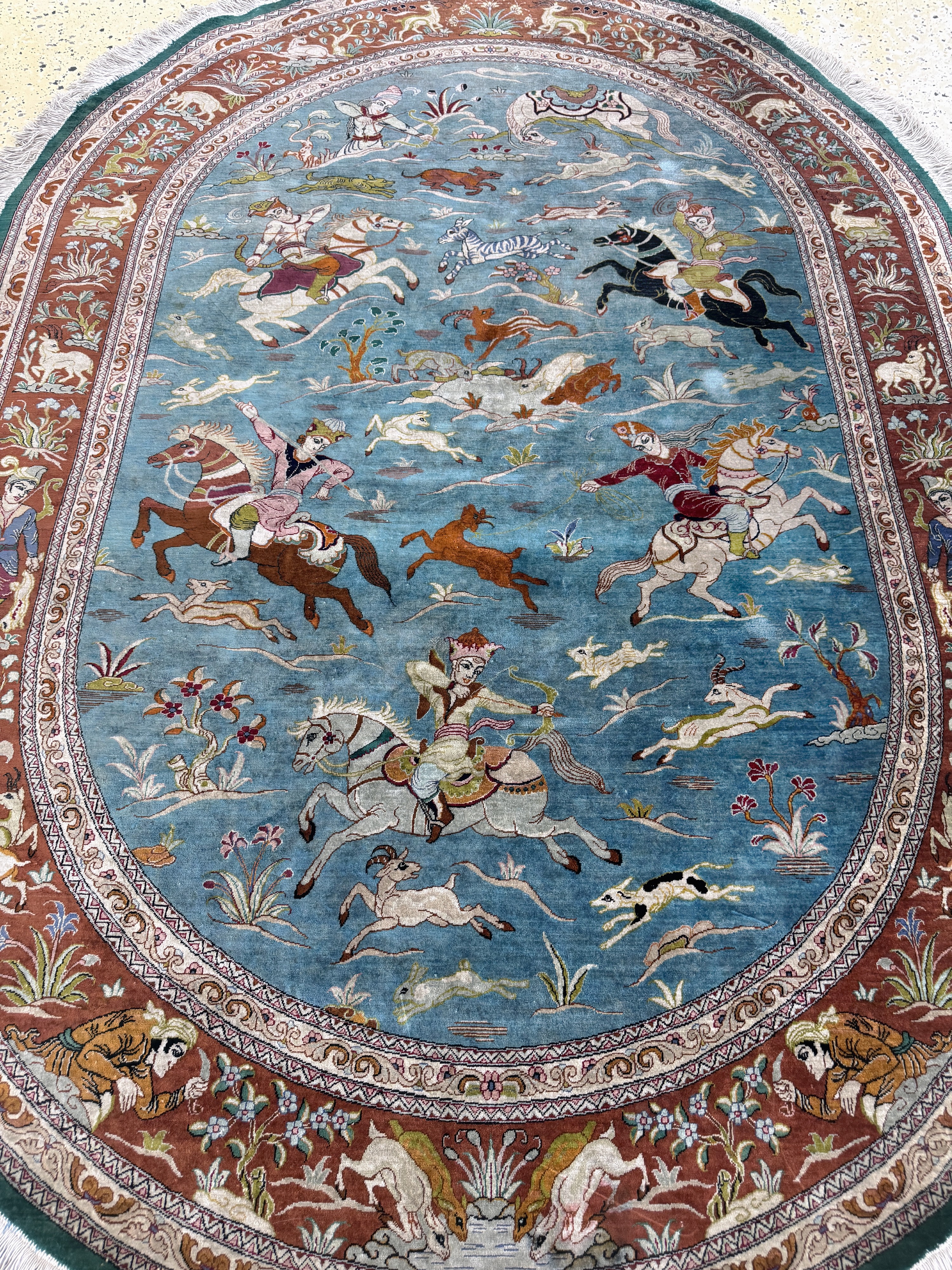 Detail f: Ghom Seide fein, Persien, Ende 20.Jhd, reine Naturseide, ca. 196 x 137 cm, EHZ: 2