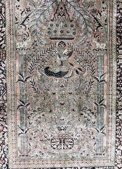 27100865c - Hereke Seide fein, China, Ende 20.Jhd, reine Naturseide, ca. 153 x 94 cm, ca. 1,0 Mio. ...