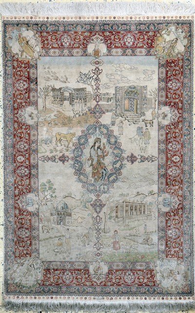 Image Hereke Seide fein, China, Ende 20.Jhd, reine Naturseide, ca. 139 x 94 cm, ca. 1,0 Mio. ...
