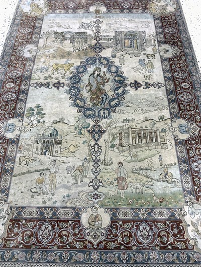 27100866f - Hereke Seide fein, China, Ende 20.Jhd, reine Naturseide, ca. 139 x 94 cm, ca. 1,0 Mio. ...
