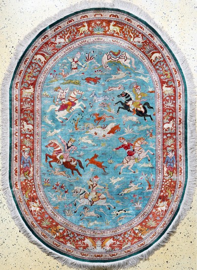 Image Ghom Seide fein, Persien, Ende 20.Jhd, reine Naturseide, ca. 196 x 137 cm, EHZ: 2 ...