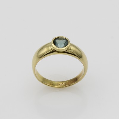 27100997a - Ring mit Turmalin, GG 585/000, runder Turmalin ca. 1.01 ct, RW ca. 60 Schätzpreis: ...