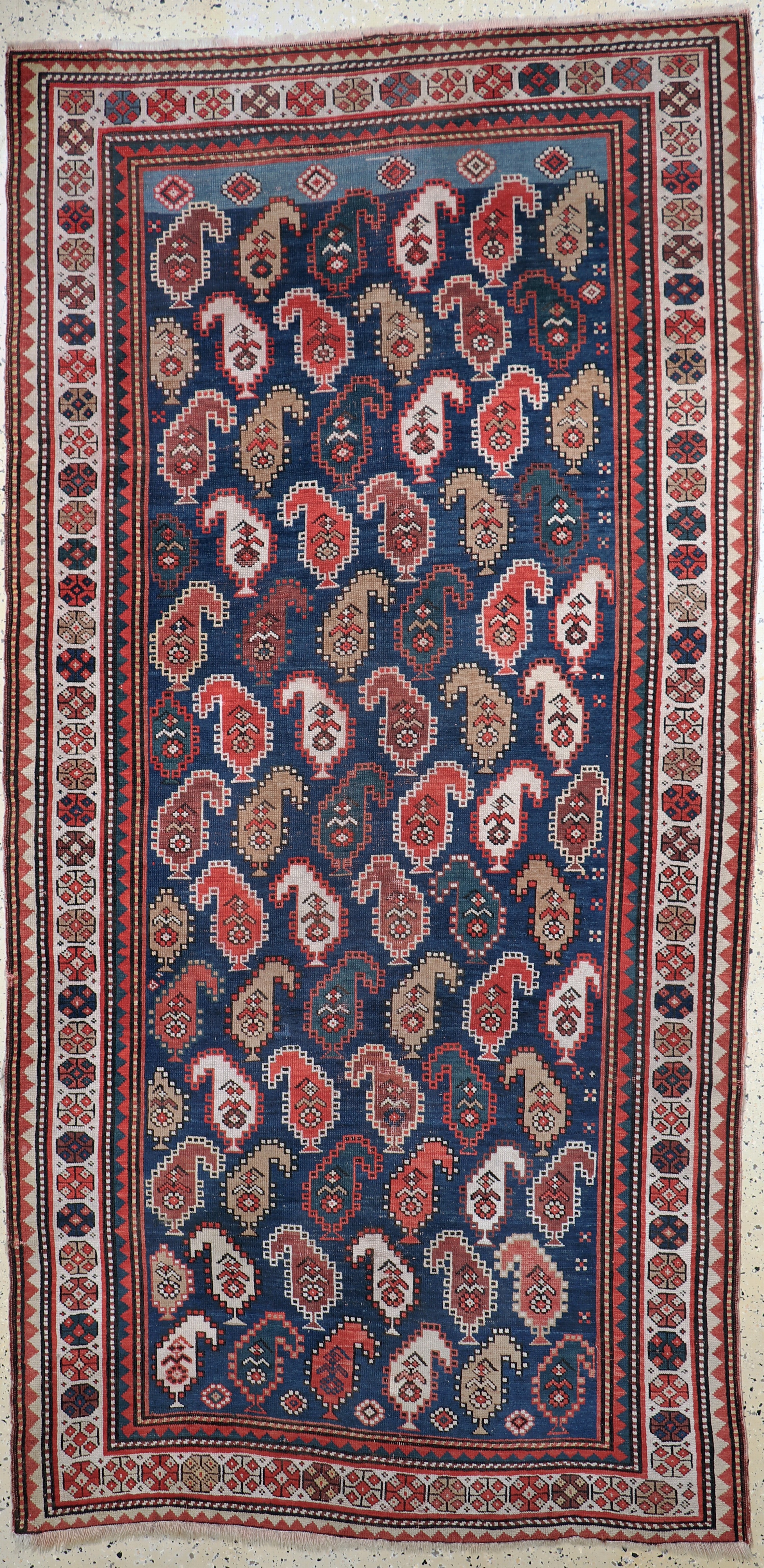 Image 27101046 - Antiker Kazak, Kaukasus, um 1900, Wolle aufWolle, ca. 288 x 144 cm, EHZ: 3 ...