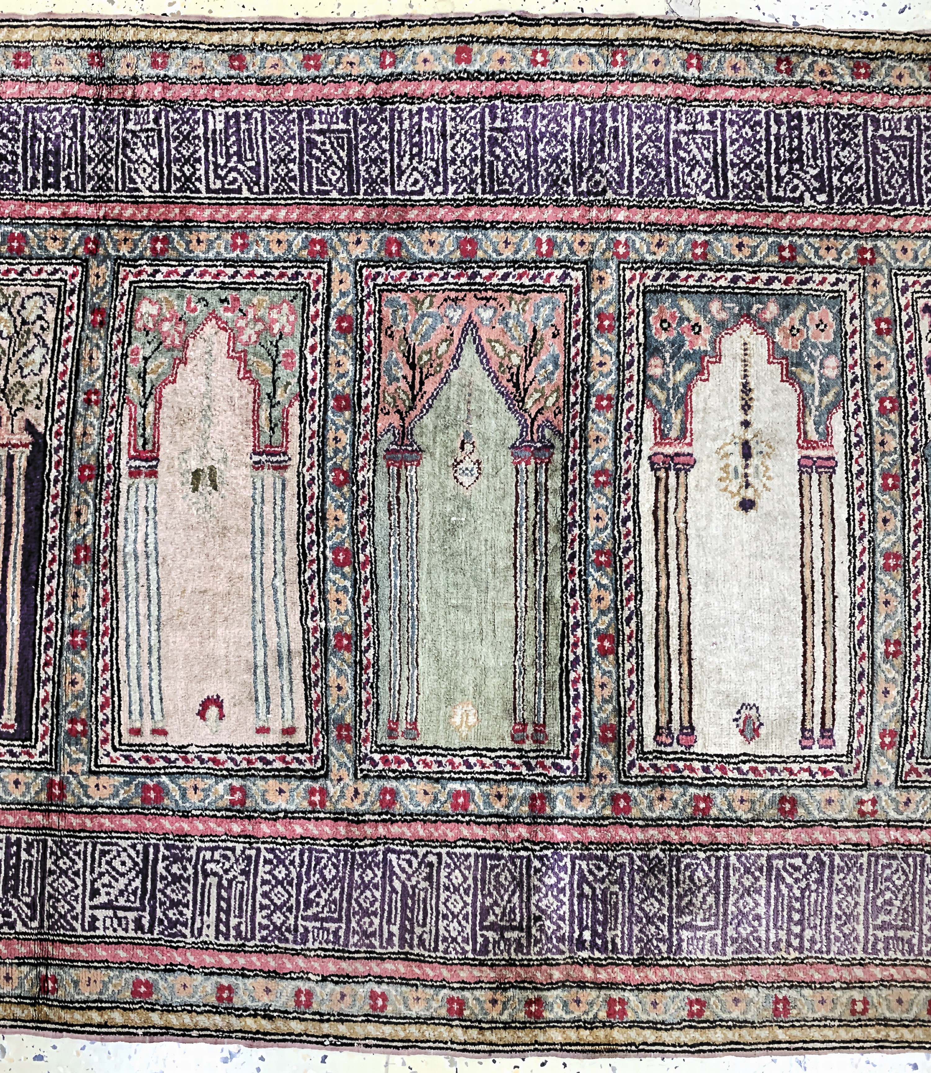 Detail b: Kayseri"Saf"Flosch, Türkei, Mitte 20.Jhd, merzerisierte Baumwolle, ca. 235 x 84 cm, EHZ:2