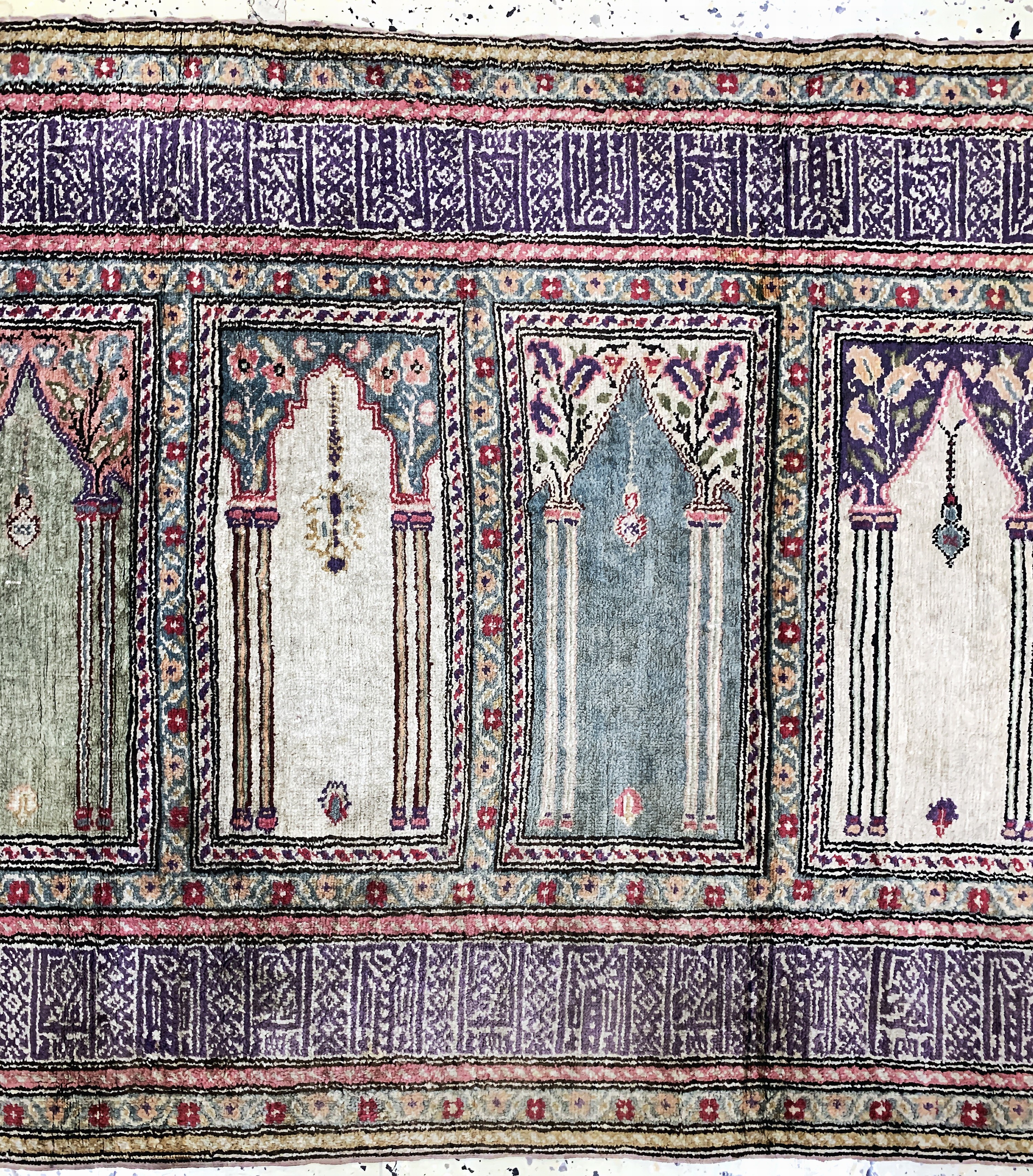 Detail d: Kayseri"Saf"Flosch, Türkei, Mitte 20.Jhd, merzerisierte Baumwolle, ca. 235 x 84 cm, EHZ:2