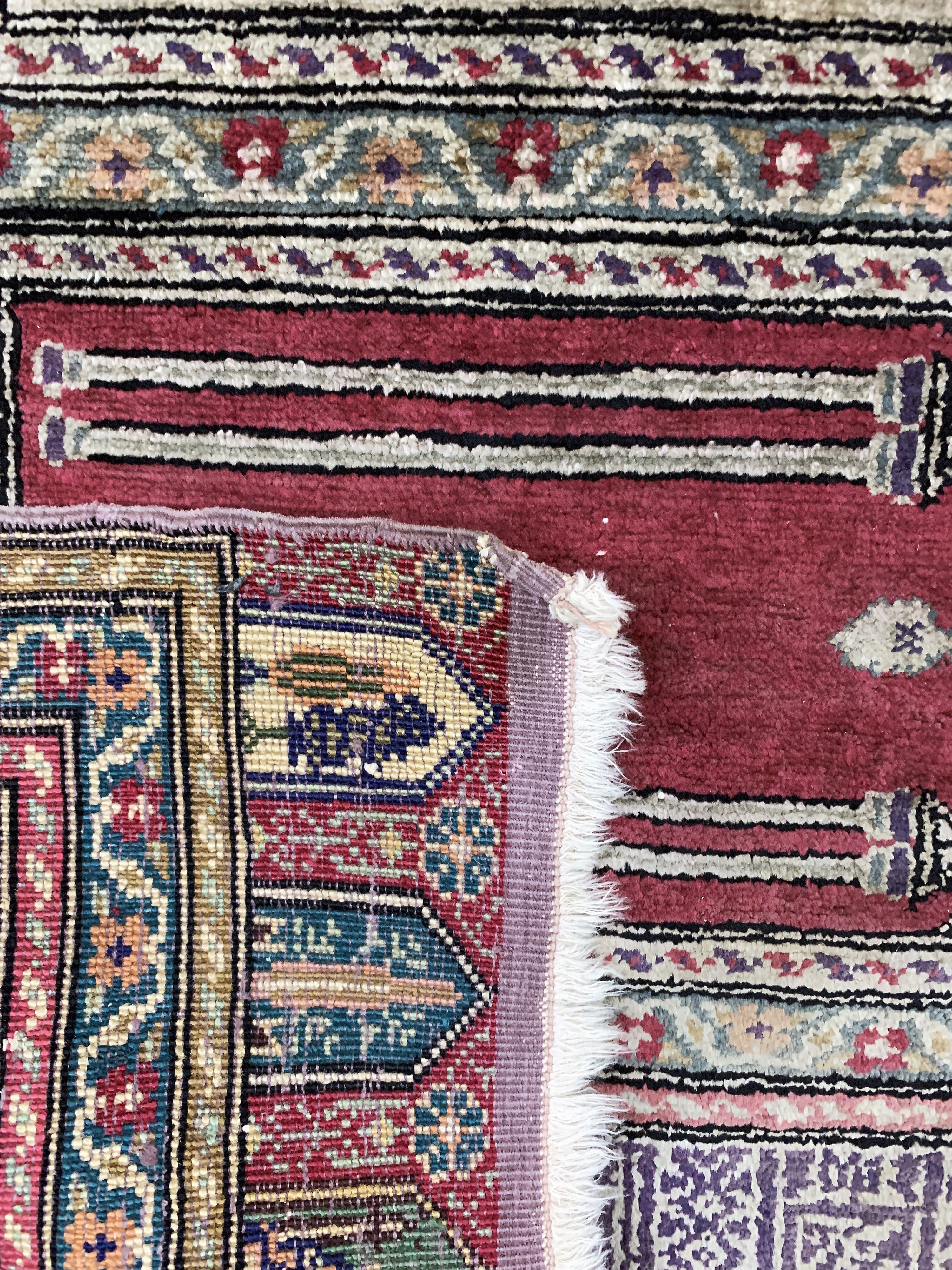 Detail e: Kayseri"Saf"Flosch, Türkei, Mitte 20.Jhd, merzerisierte Baumwolle, ca. 235 x 84 cm, EHZ:2