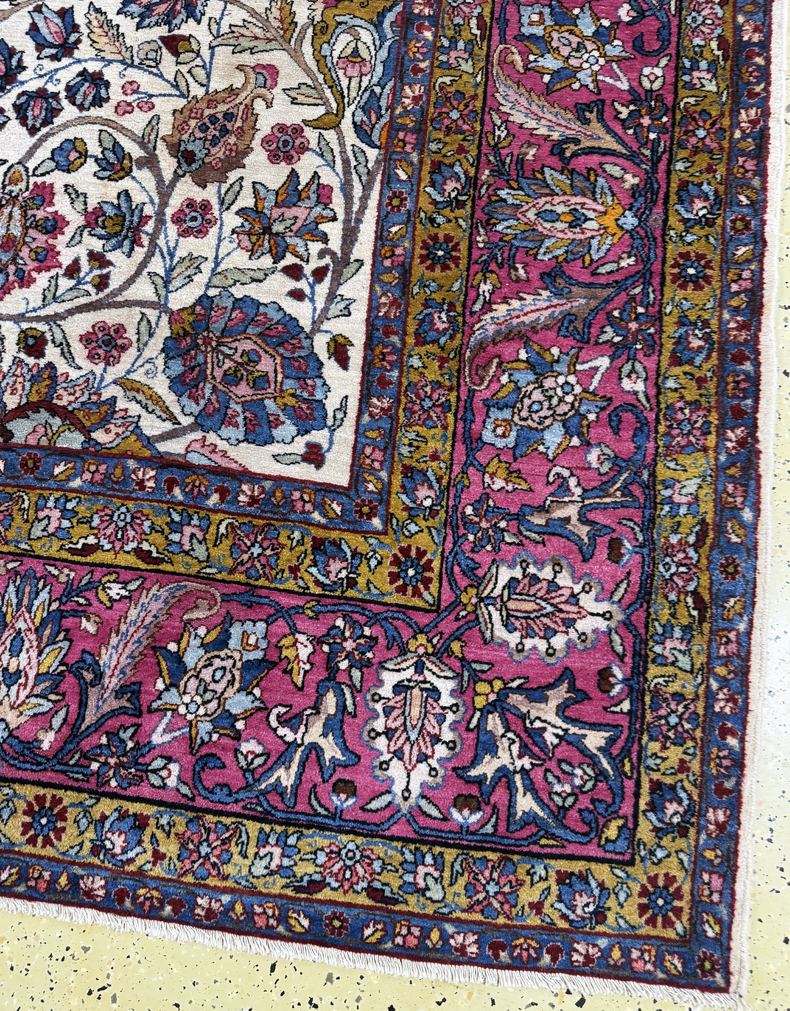 Detail a: Kerman Lawar, Persien, Anfang 20.Jhd, Wolleauf Baumwolle, ca. 355 x 270 cm, EHZ: 3