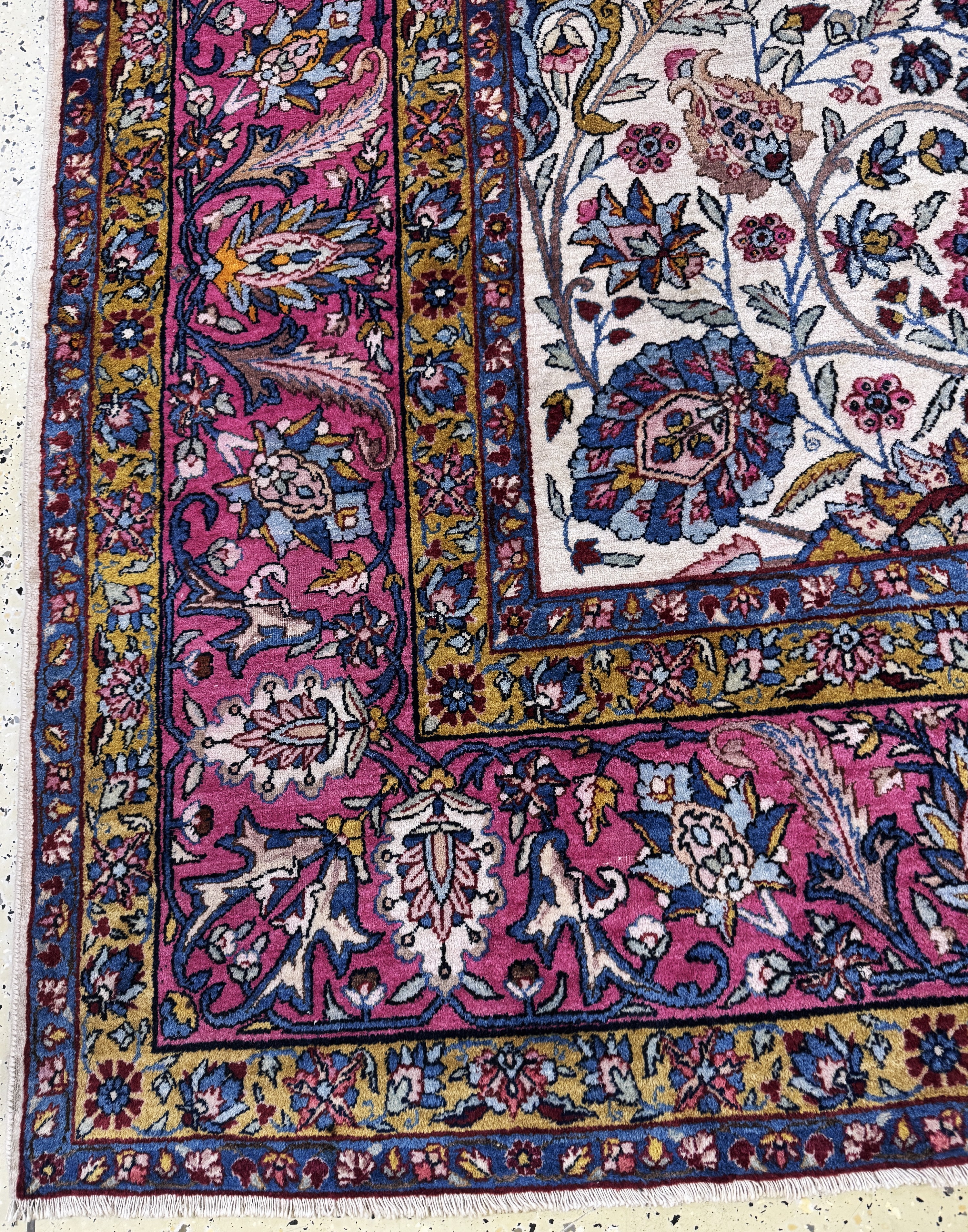 Detail c: Kerman Lawar, Persien, Anfang 20.Jhd, Wolleauf Baumwolle, ca. 355 x 270 cm, EHZ: 3
