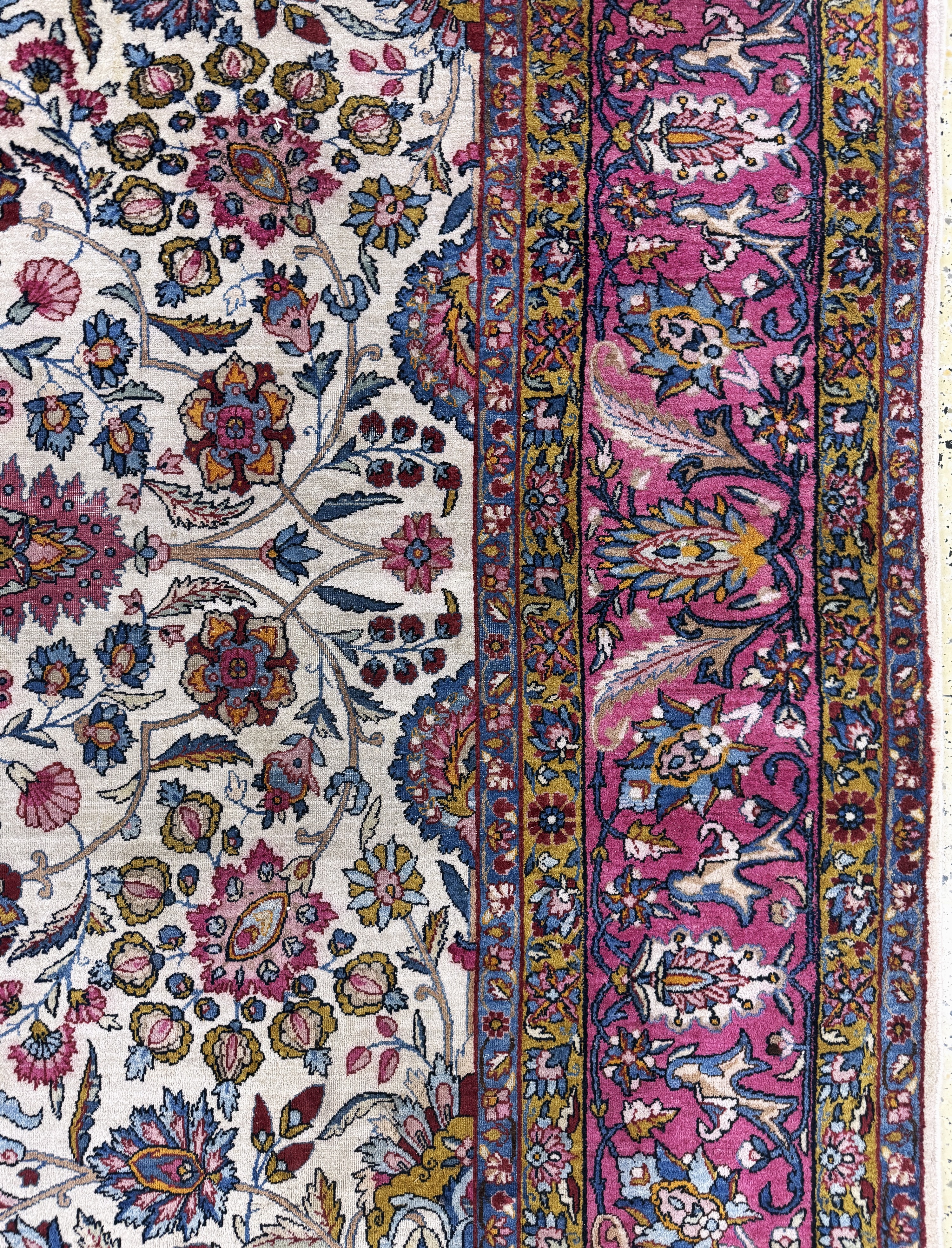 Detail f: Kerman Lawar, Persien, Anfang 20.Jhd, Wolleauf Baumwolle, ca. 355 x 270 cm, EHZ: 3