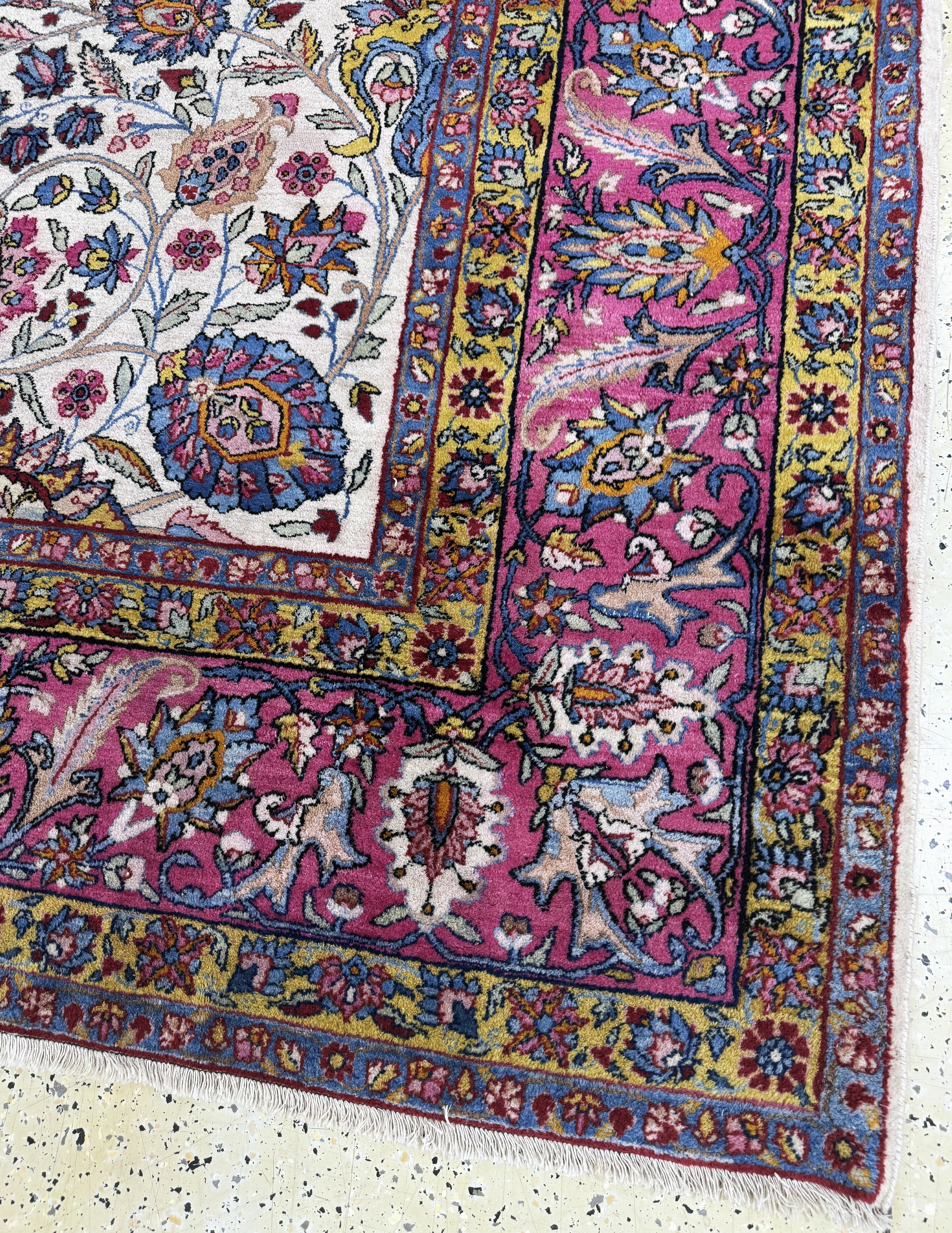 Detail g: Kerman Lawar, Persien, Anfang 20.Jhd, Wolleauf Baumwolle, ca. 355 x 270 cm, EHZ: 3