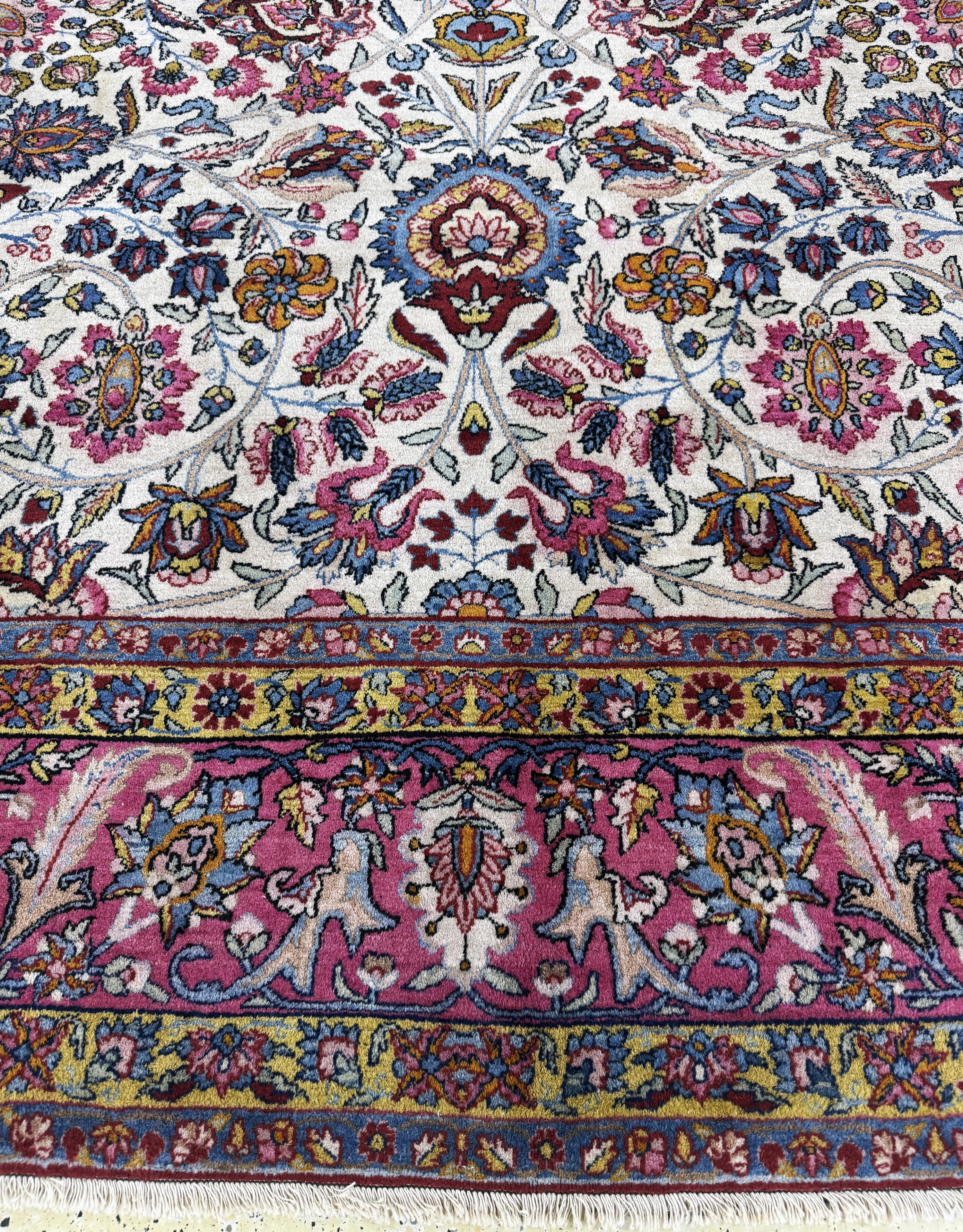 Detail h: Kerman Lawar, Persien, Anfang 20.Jhd, Wolleauf Baumwolle, ca. 355 x 270 cm, EHZ: 3