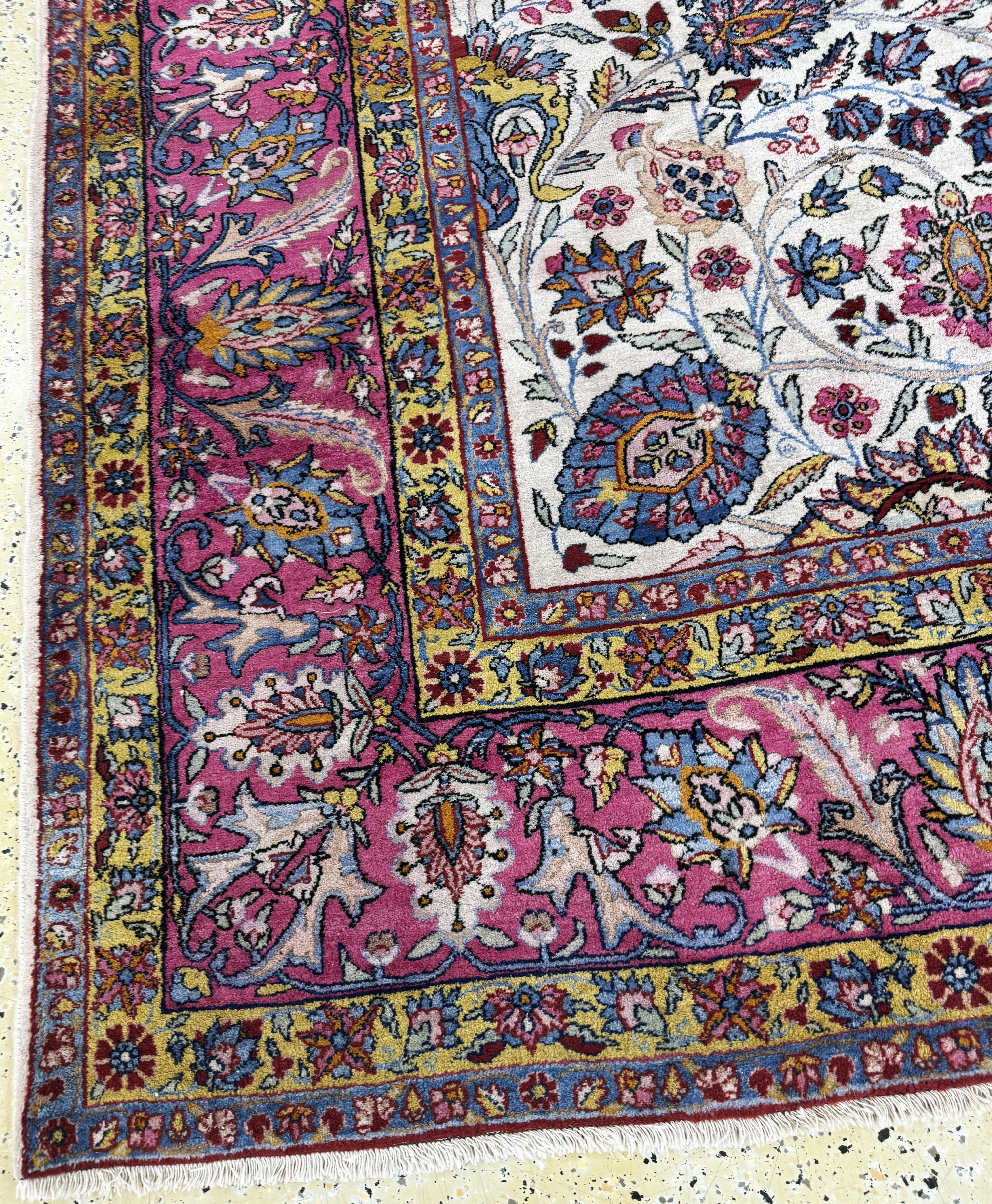 Detail i: Kerman Lawar, Persien, Anfang 20.Jhd, Wolleauf Baumwolle, ca. 355 x 270 cm, EHZ: 3
