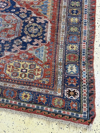 27101044a - Antiker Sumakh, Kaukasus, 19.Jhd, Wolle aufWolle, ca. 320 x 210 cm, EHZ: 3-4 ...