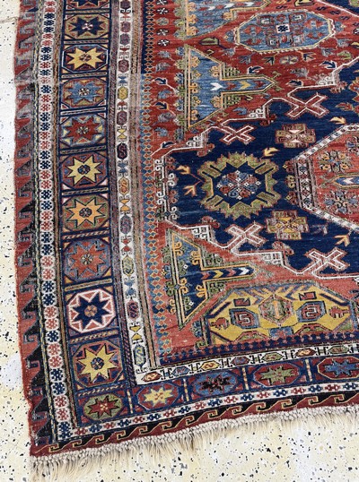 27101044e - Antiker Sumakh, Kaukasus, 19.Jhd, Wolle aufWolle, ca. 320 x 210 cm, EHZ: 3-4 ...