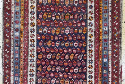 27101051b - Antiker Kazak, Kaukasus, 19.Jhd, Wolle auf Wolle, ca. 224 x 98 cm, EHZ: 3-4 ...