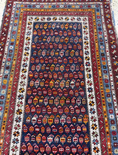 27101051d - Antiker Kazak, Kaukasus, 19.Jhd, Wolle auf Wolle, ca. 224 x 98 cm, EHZ: 3-4 ...