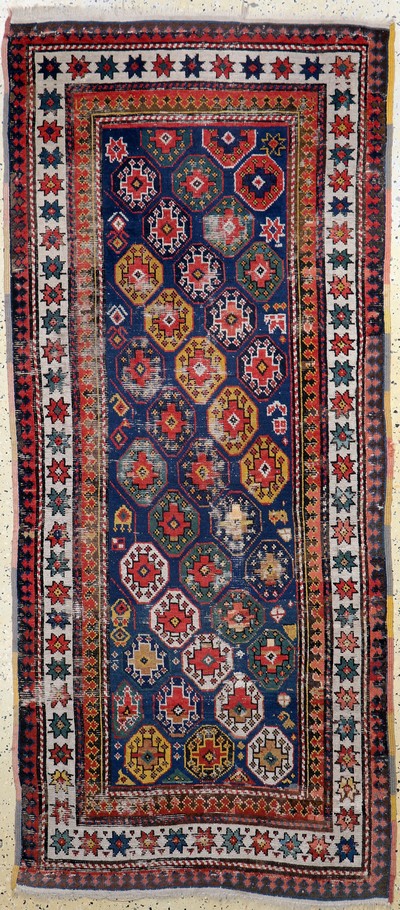 Image Antiker Kazak, Kaukasus, 19.Jhd, Wolle auf Wolle, ca. 223 x 98 cm, EHZ: 3, ...