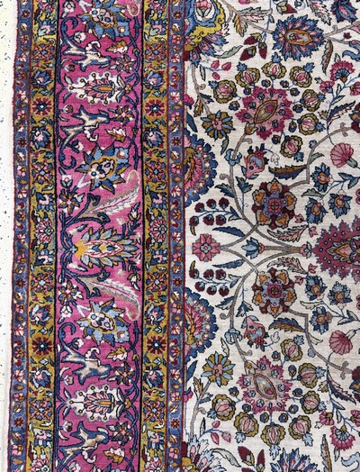 27101055d - Kerman Lawar, Persien, Anfang 20.Jhd, Wolleauf Baumwolle, ca. 355 x 270 cm, EHZ: 3 ...