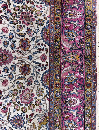 27101055f - Kerman Lawar, Persien, Anfang 20.Jhd, Wolleauf Baumwolle, ca. 355 x 270 cm, EHZ: 3 ...