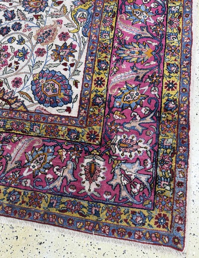 27101055g - Kerman Lawar, Persien, Anfang 20.Jhd, Wolleauf Baumwolle, ca. 355 x 270 cm, EHZ: 3 ...